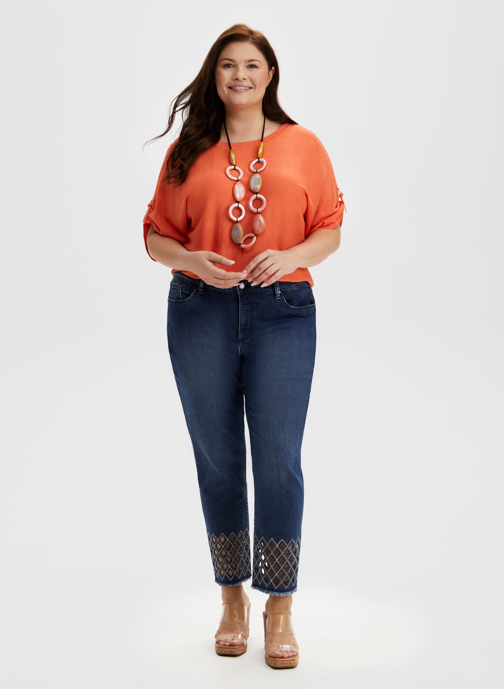 Diamond Cutout Slim Leg Jeans