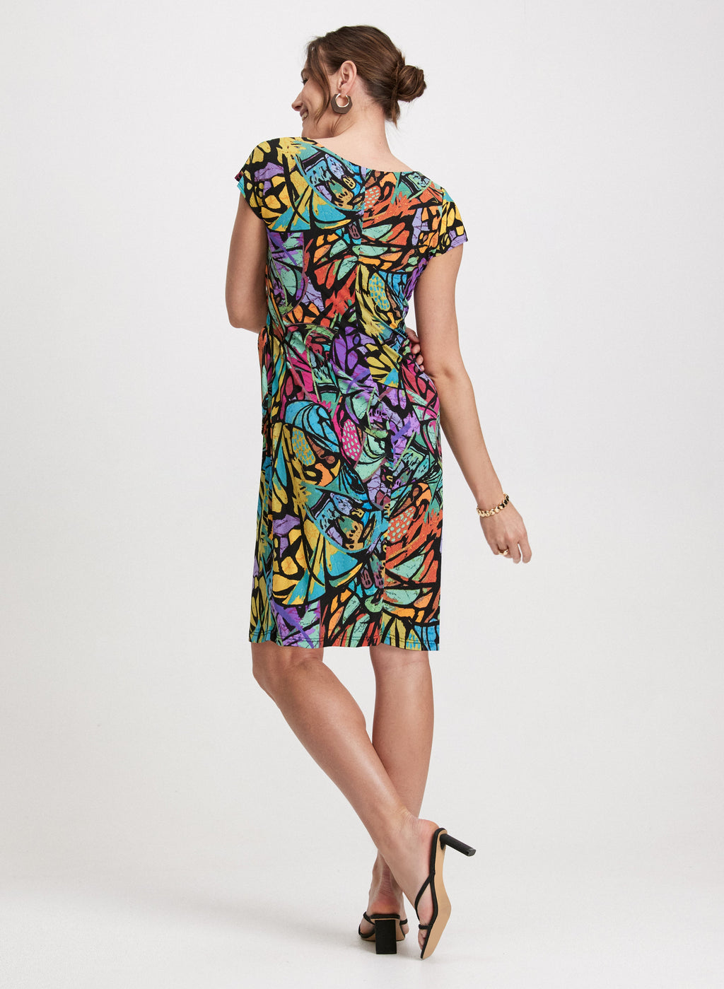 Abstract Print Wrap-Effect Dress