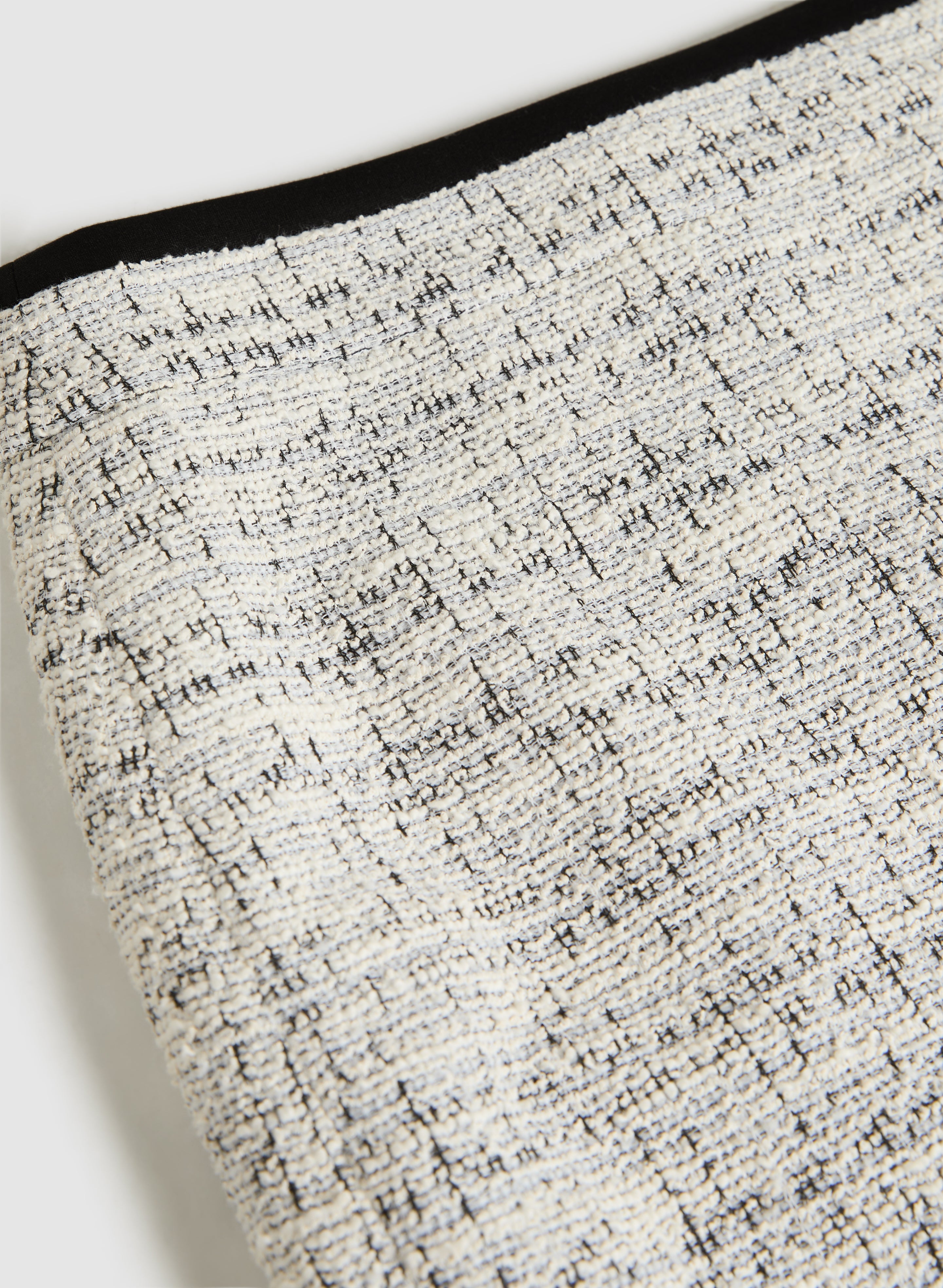 Contrast Trim Tweed Pencil Skirt