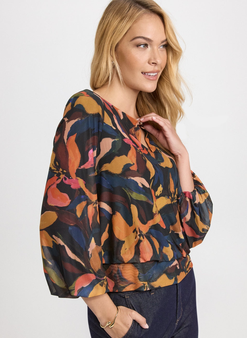 Abstract Floral Blouse