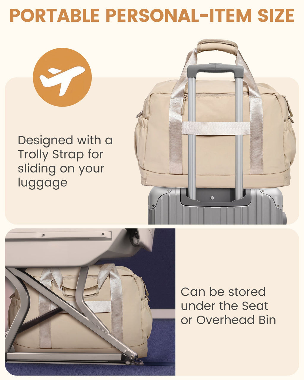 3Pcs Lightweight Overnight Bag, 30L 35L(Only available in the US)