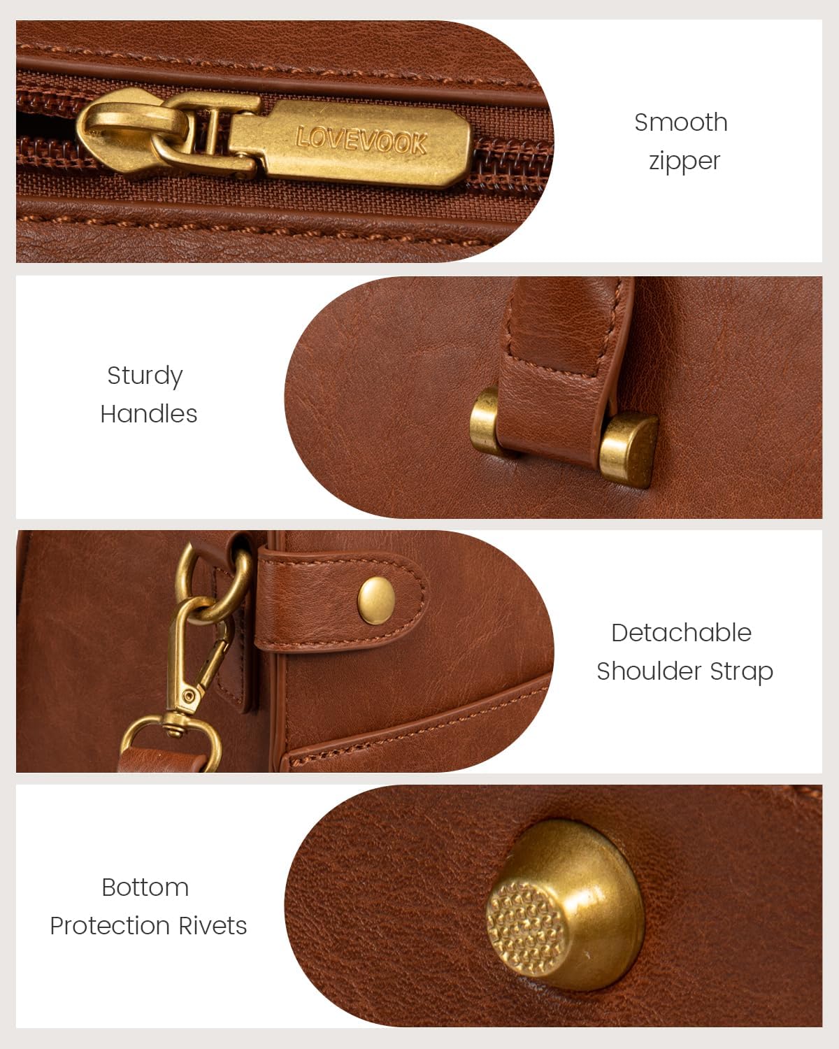 2Pcs Vintage Waterproof Laptop Bag, 15.6 17.3