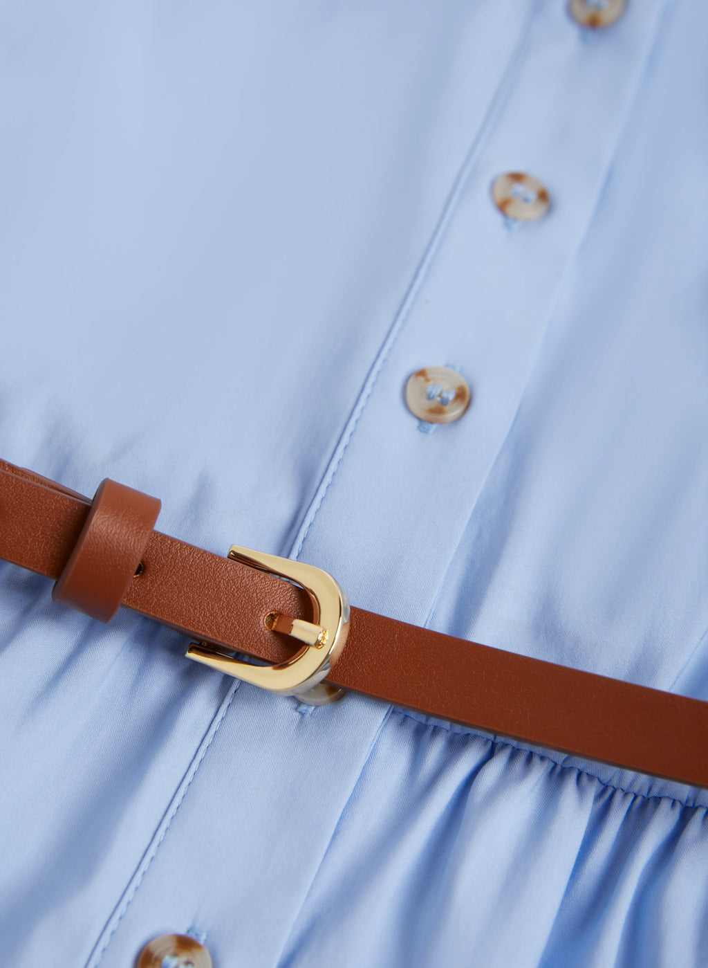 Belted Button Front Dress