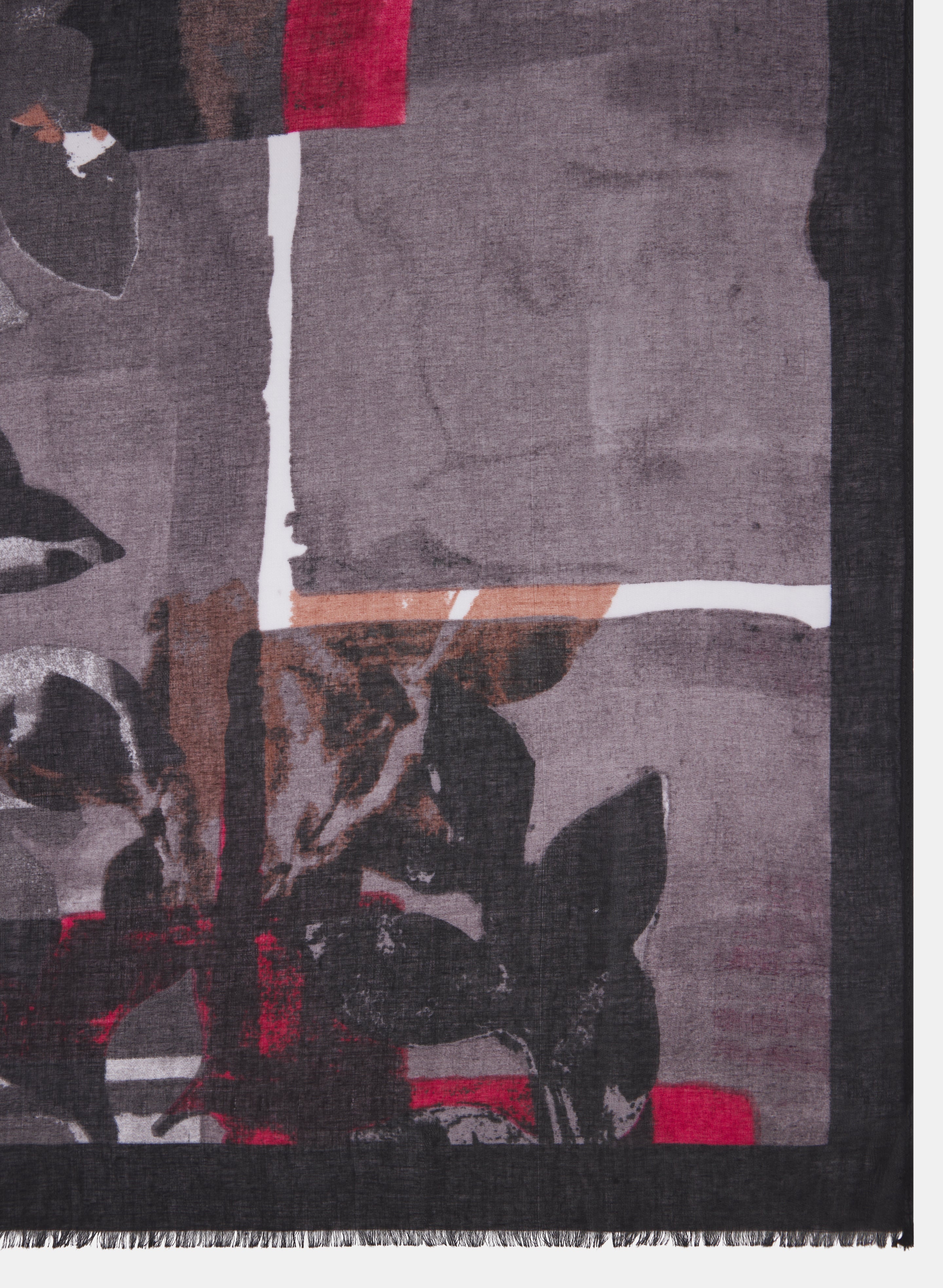 Abstract Leaf Print Scarf