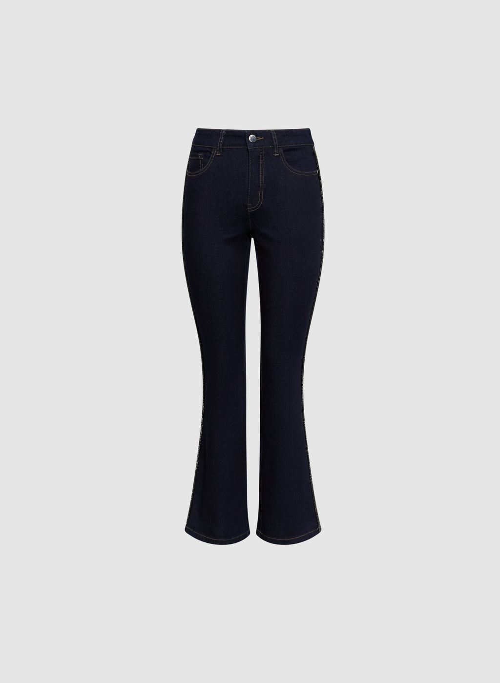 Beaded Flare-Leg Jeans