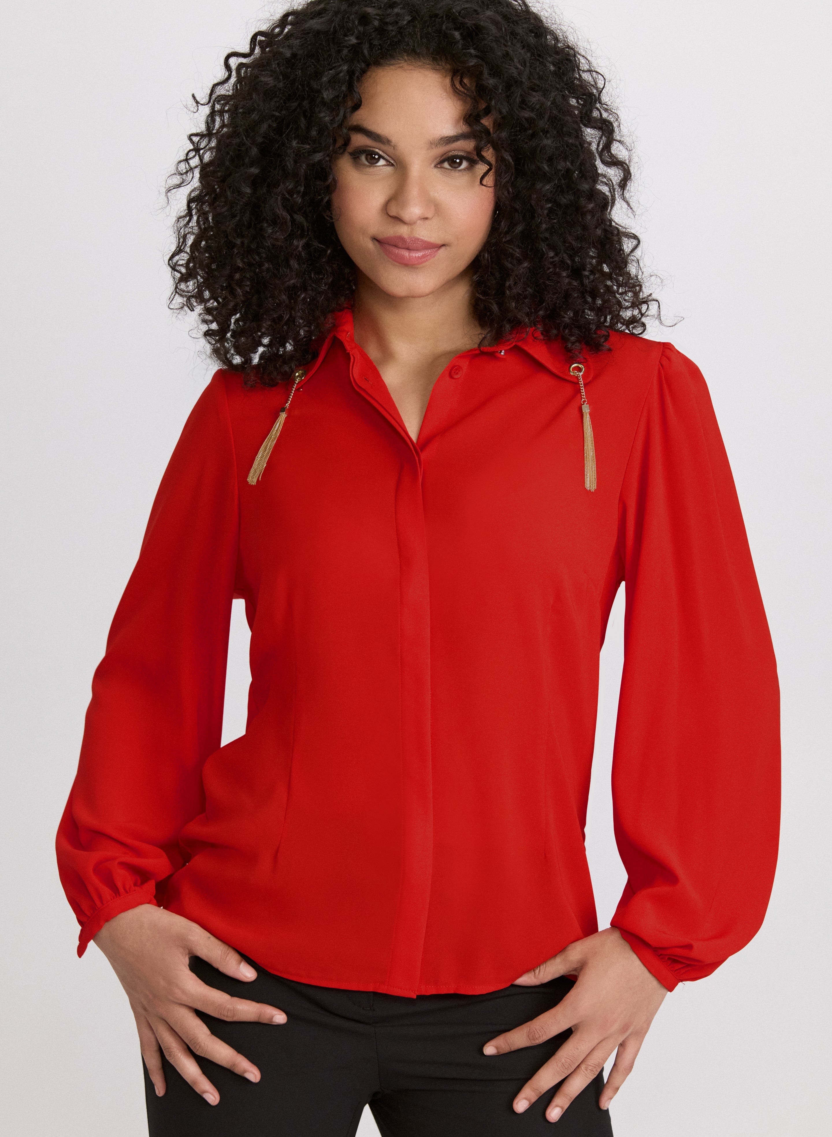 Chain Tassel Detail Blouse