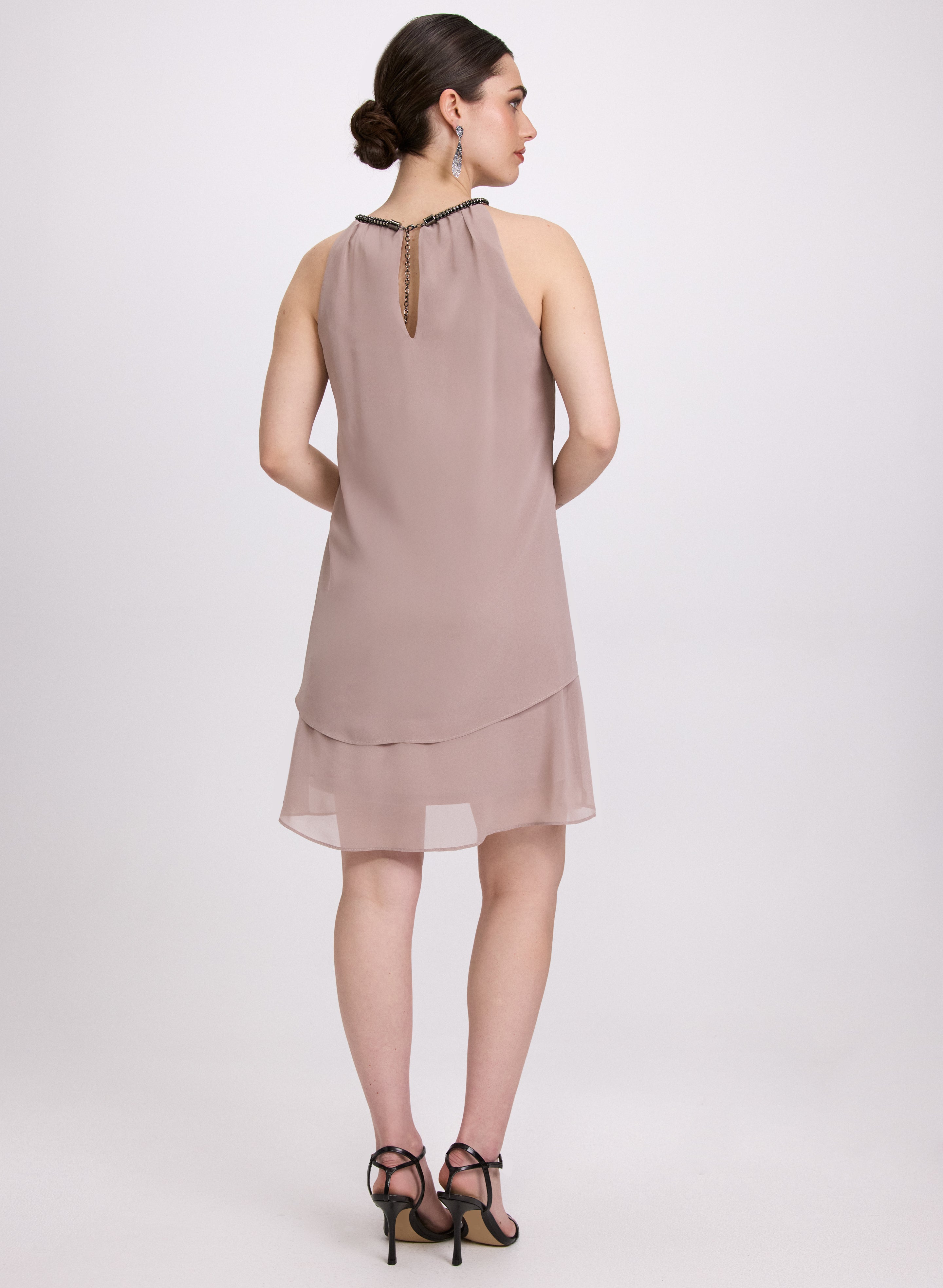 Chiffon Halter Neck Dress