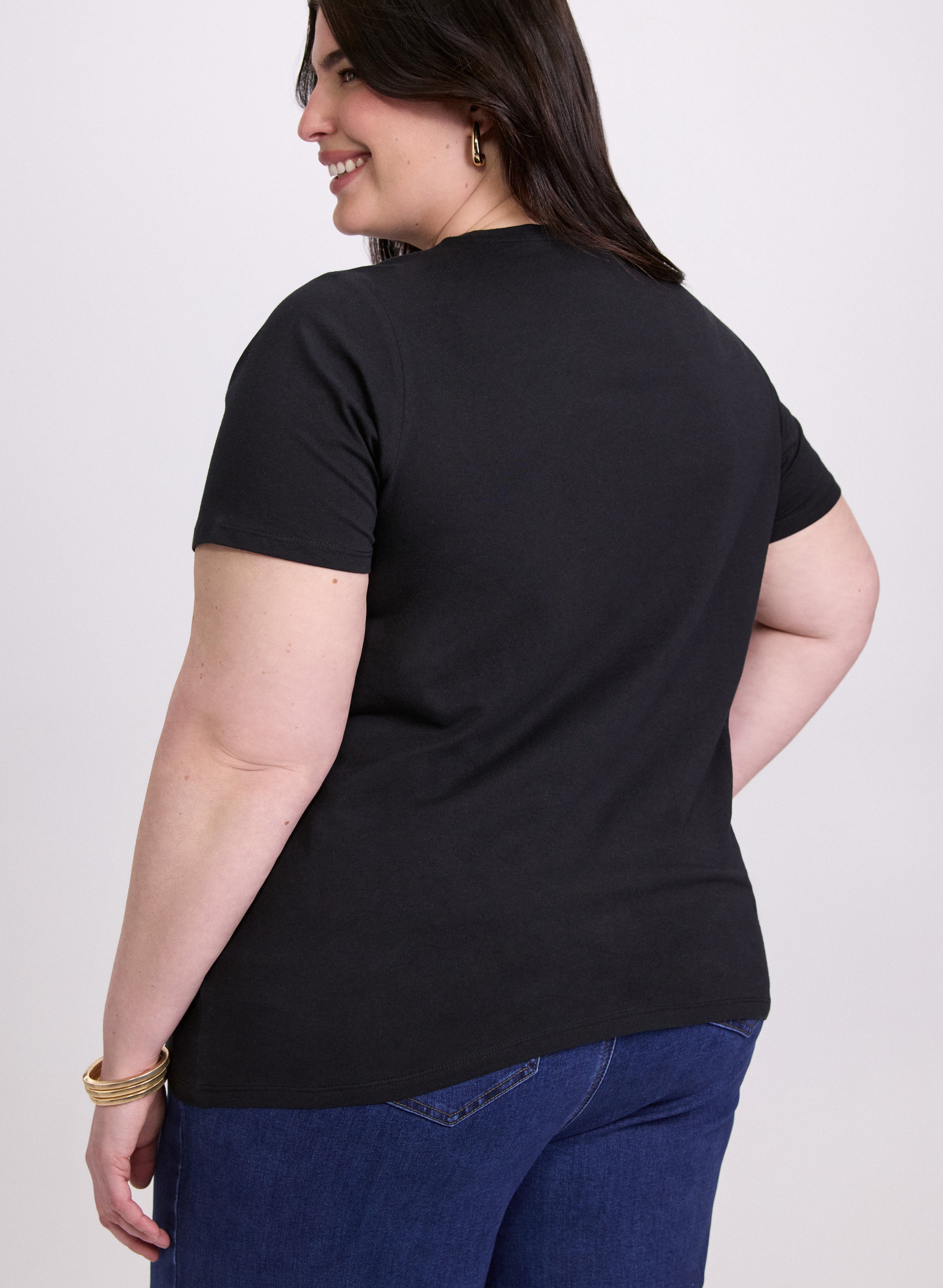 Cut-Out Script T-Shirt