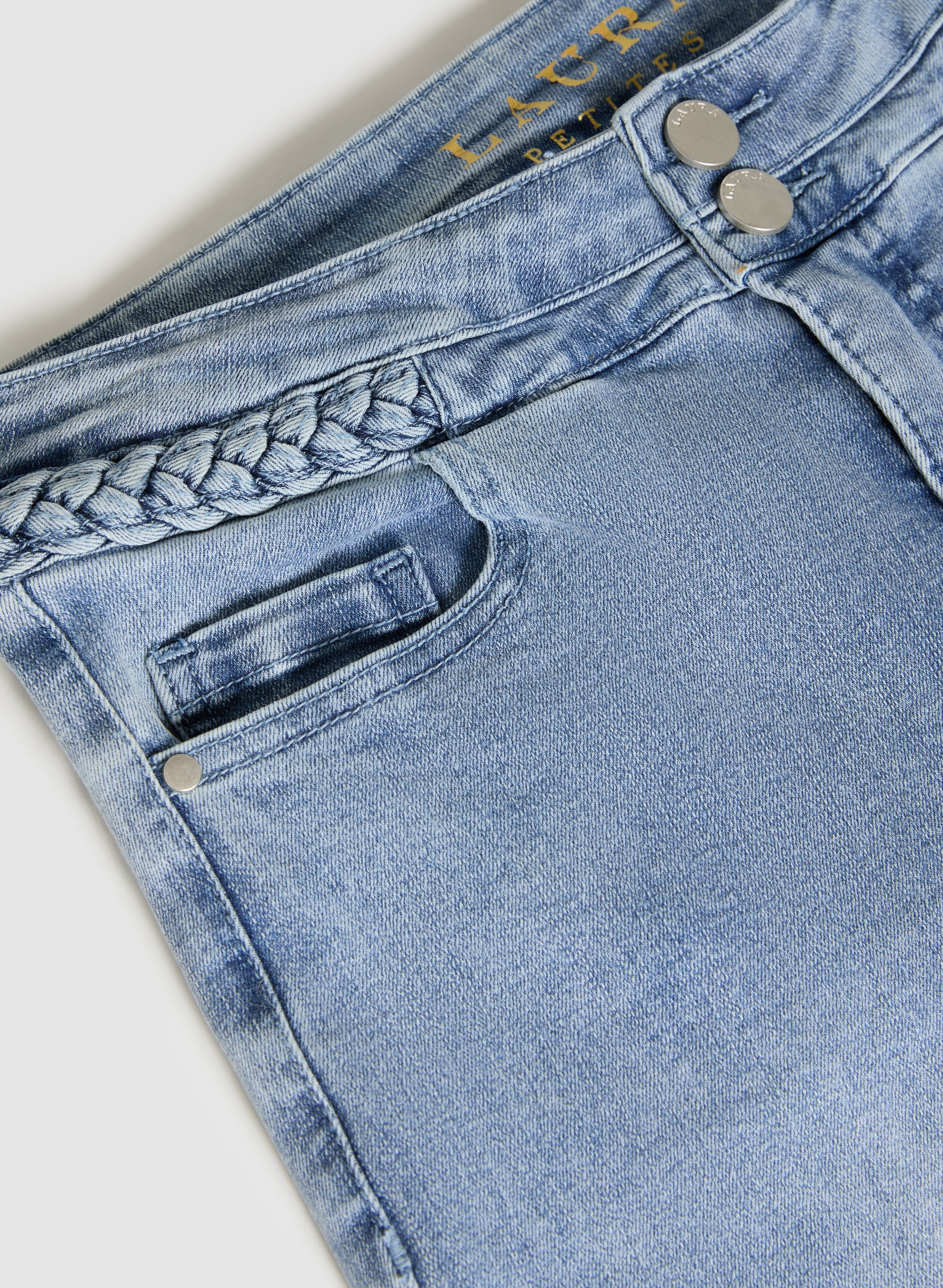 Braided Trim Denim Capris