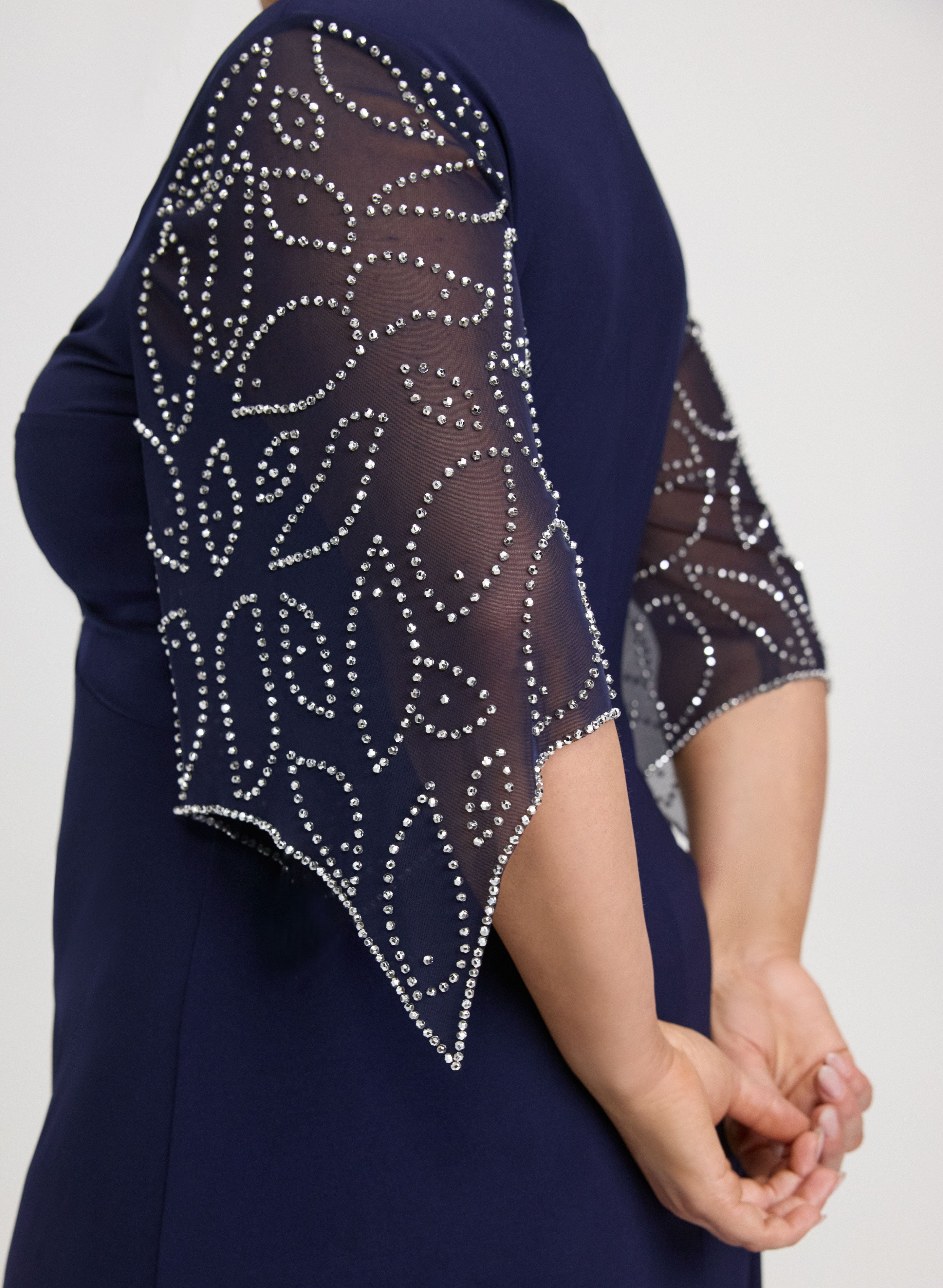 Beaded Flare Sleeve Dress