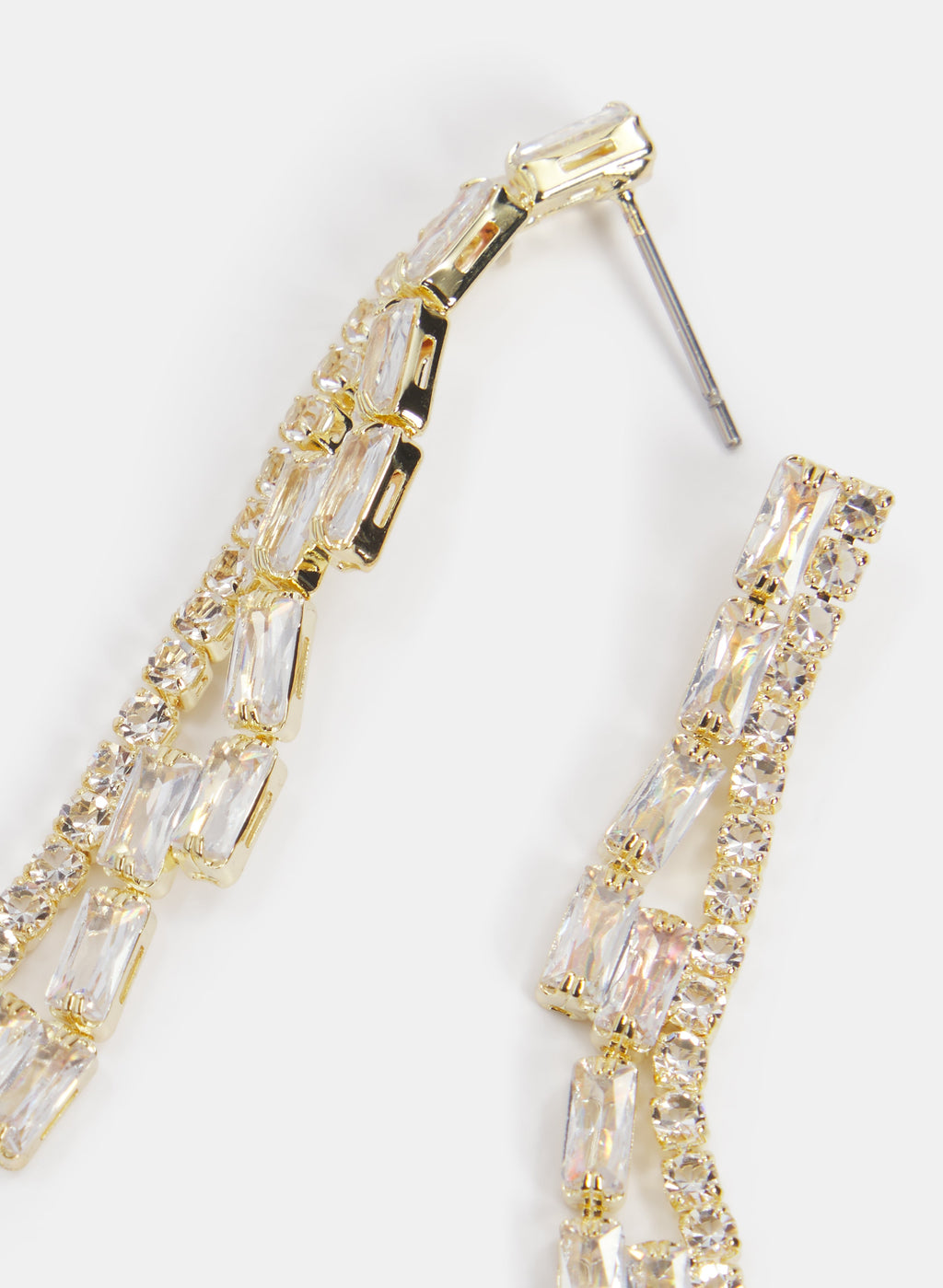 Cubic Zirconia Baguette Earrings