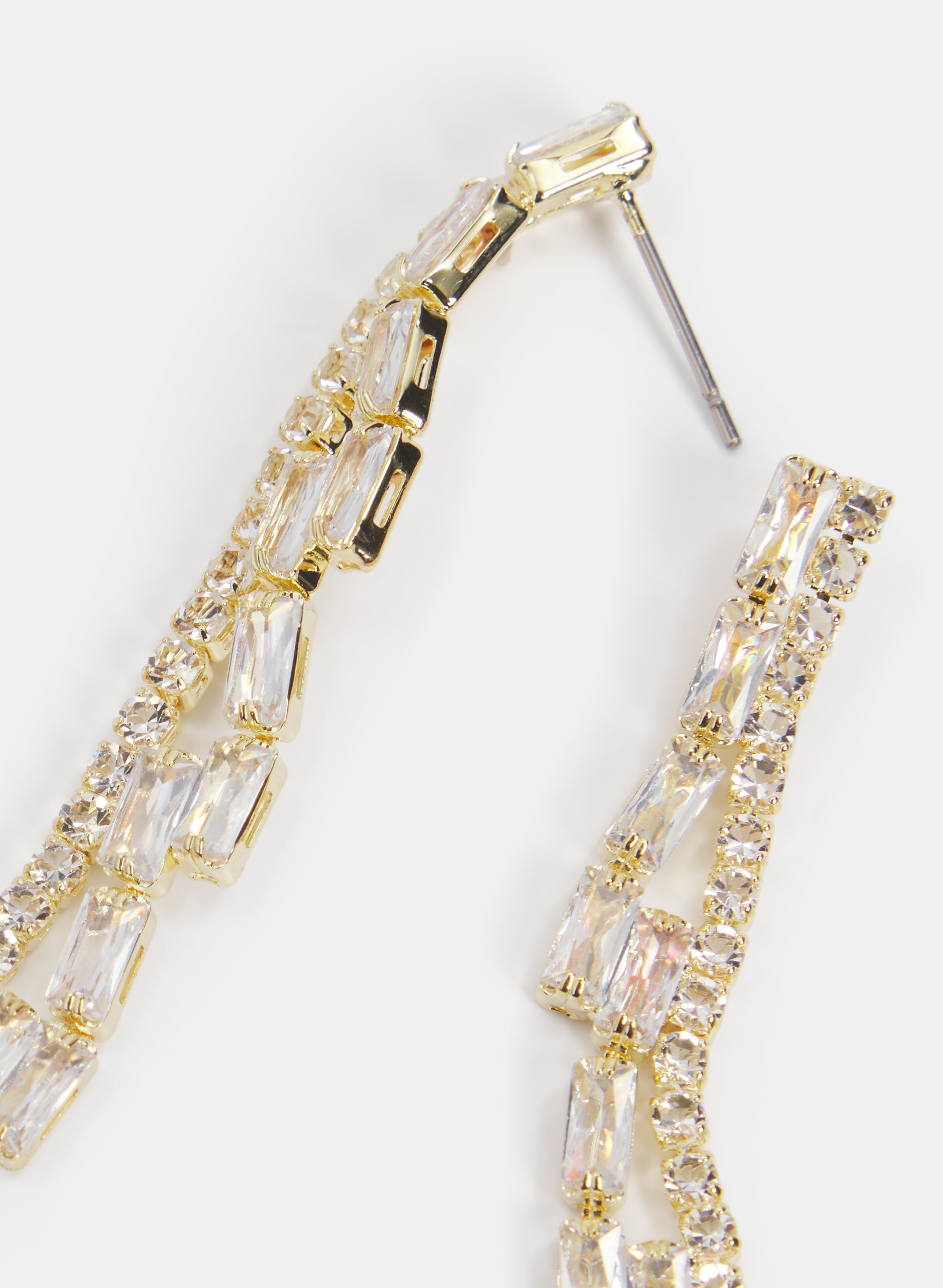 Cubic Zirconia Baguette Earrings