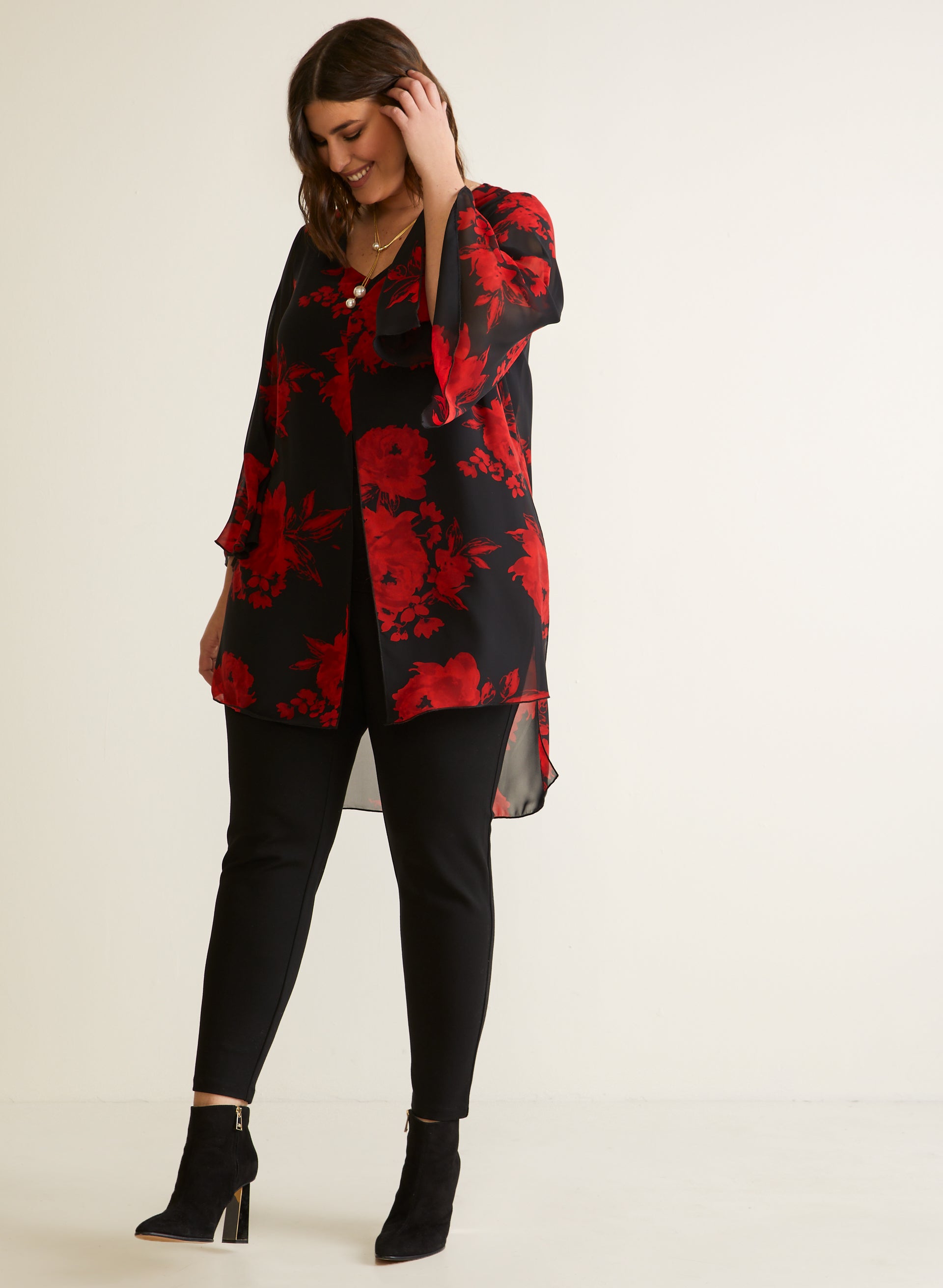 Compli K - Floral Print Tunic Blouse