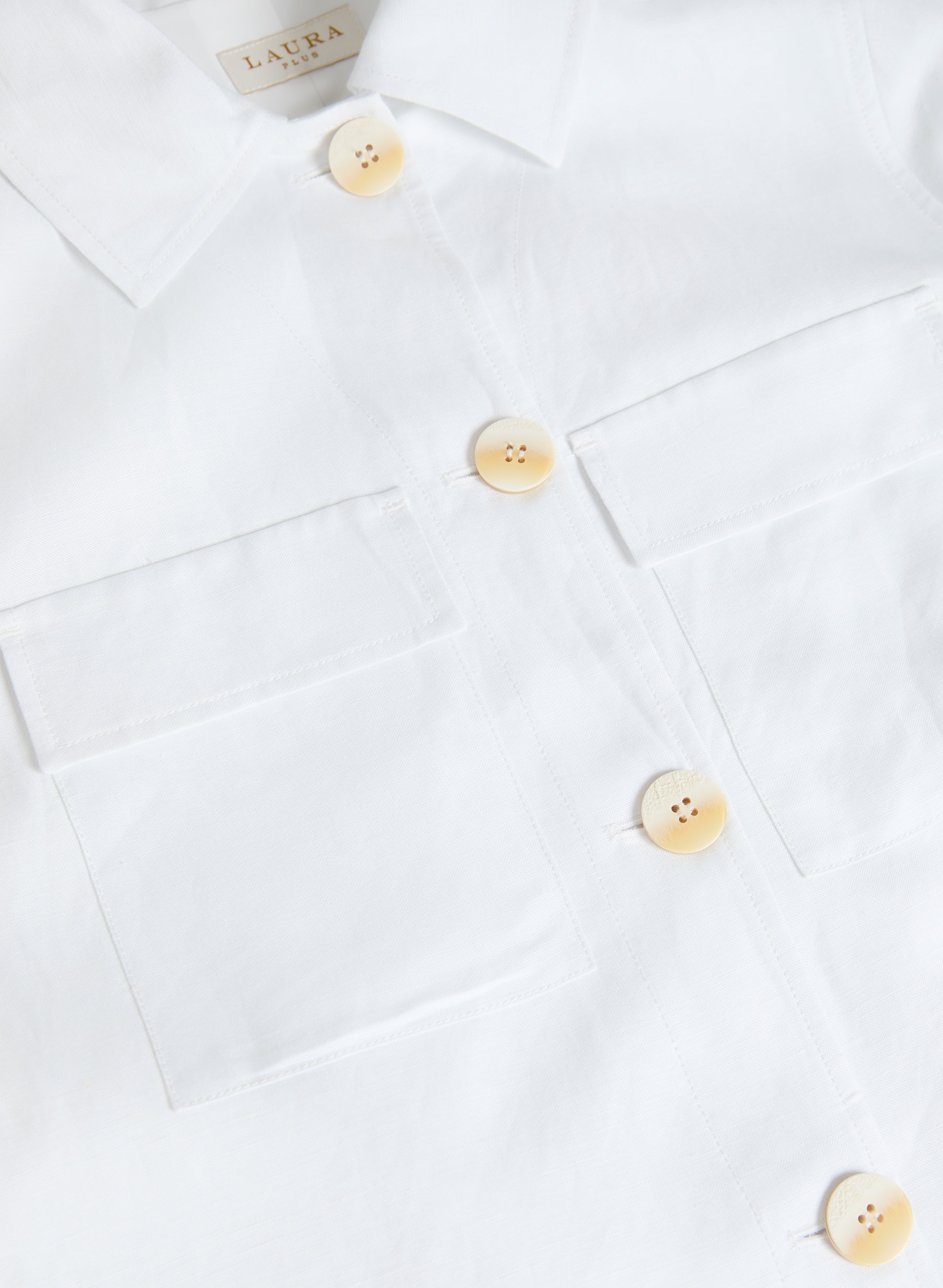 Cropped Linen-Blend Shacket