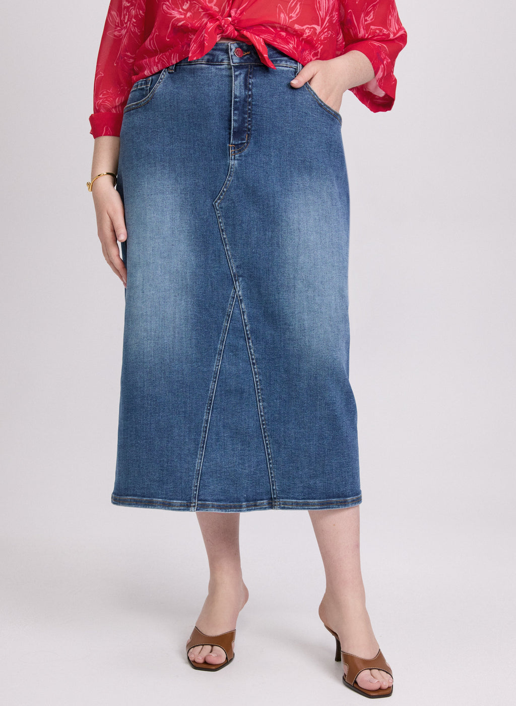Denim Midi Skirt