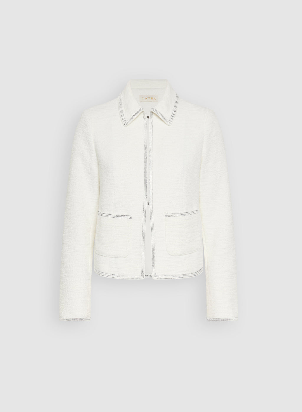 Contrast Stitch Tweed Jacket