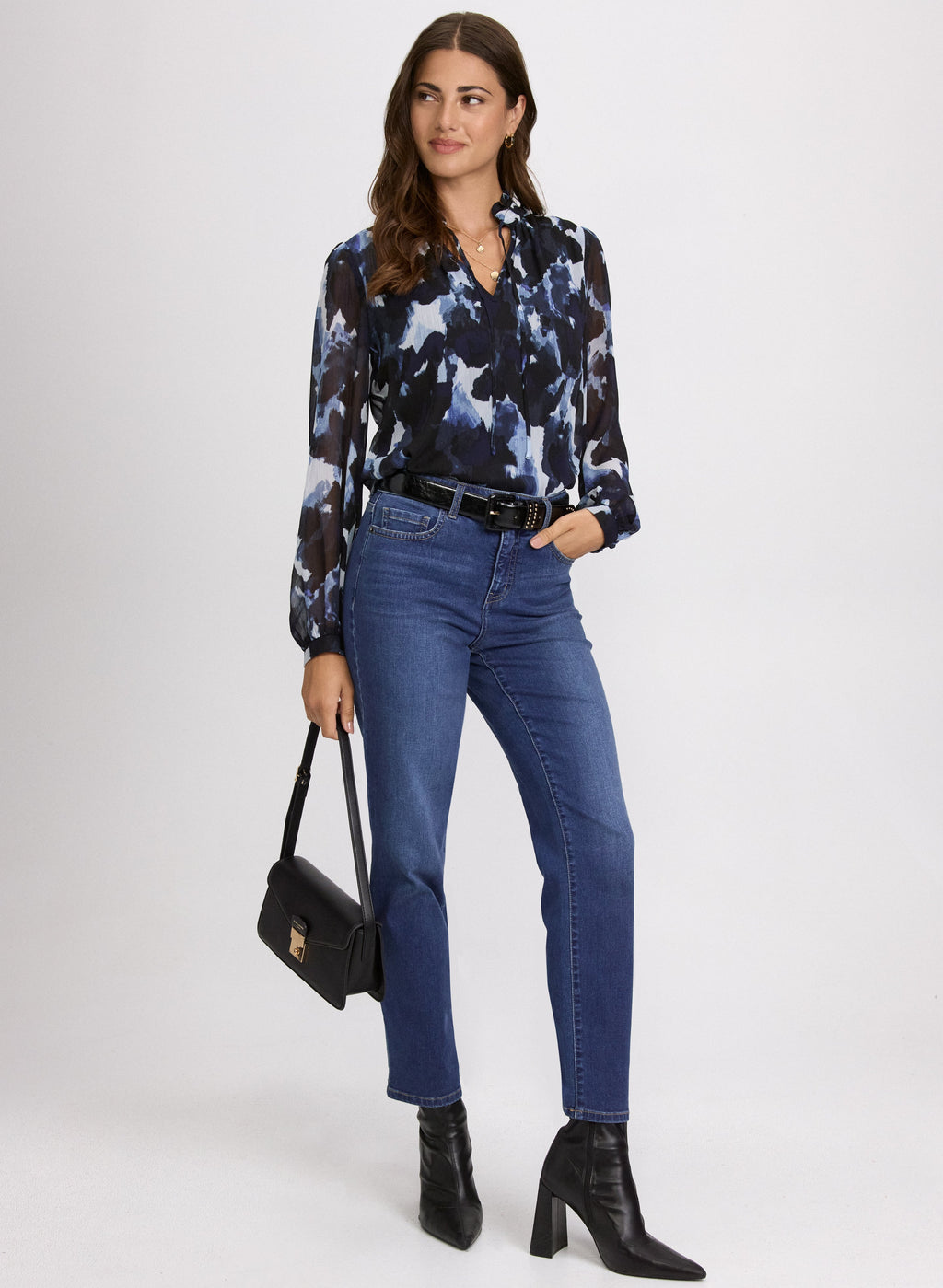 Abstract Wave Print Blouse