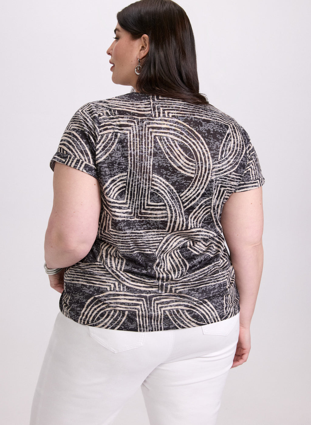 Abstract Striped Print T-Shirt