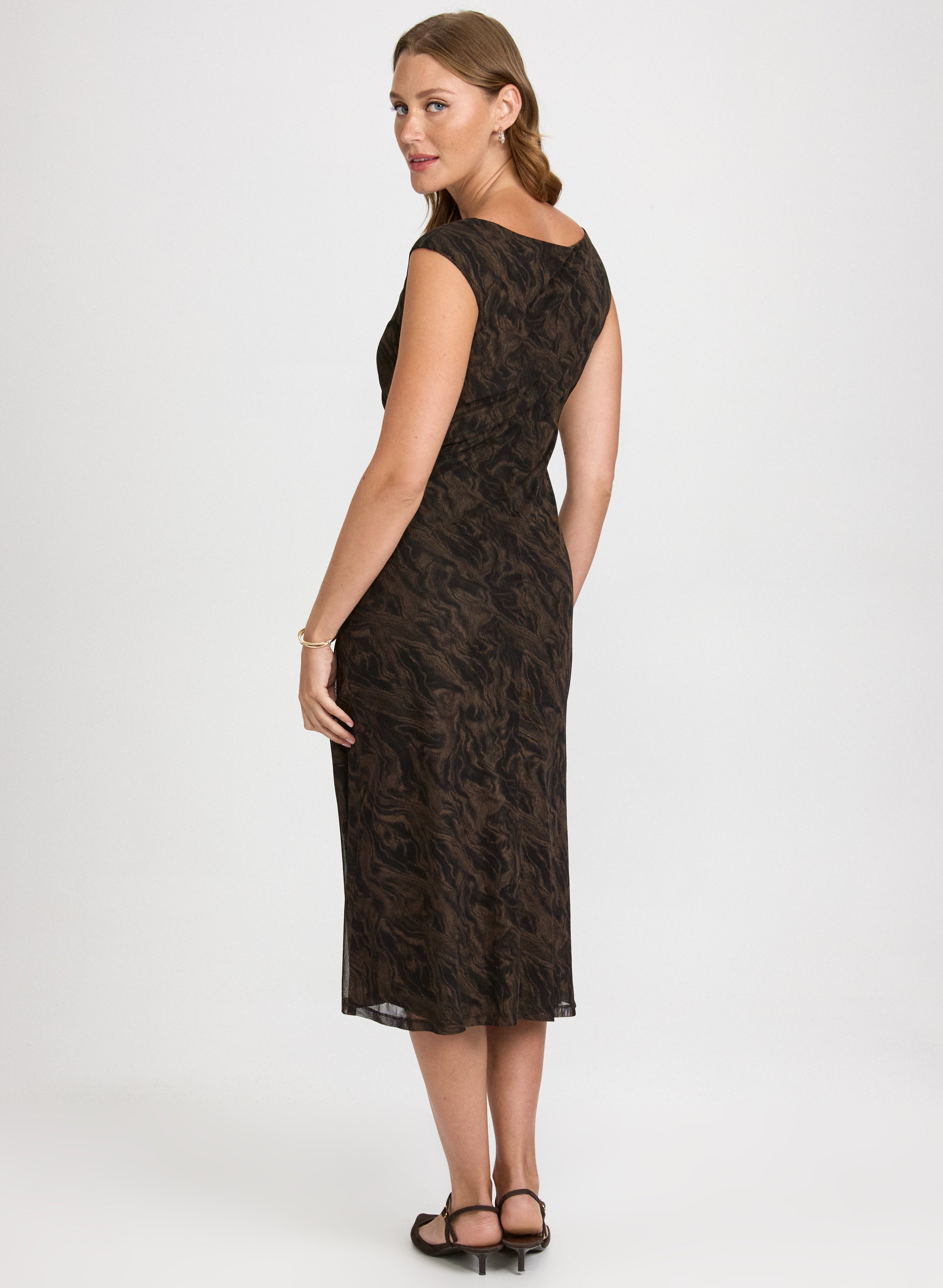 Boat Neck Midi Dress