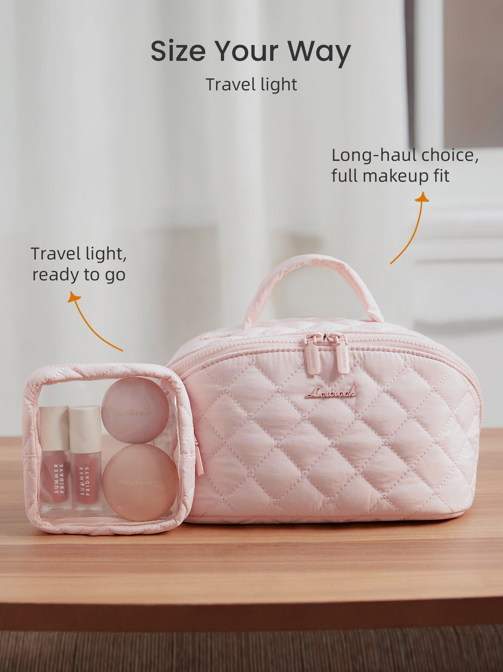 2Pcs Travel Makeup Bag