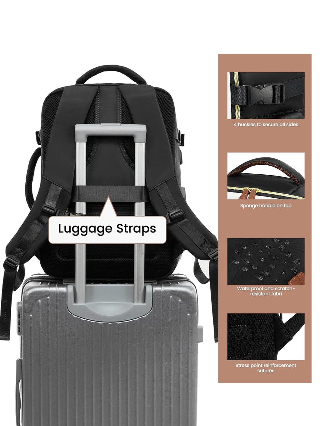 4Pcs Travel Backpack, 40L/50L