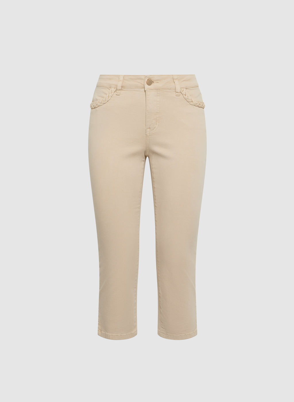 Braided Trim Denim Capris