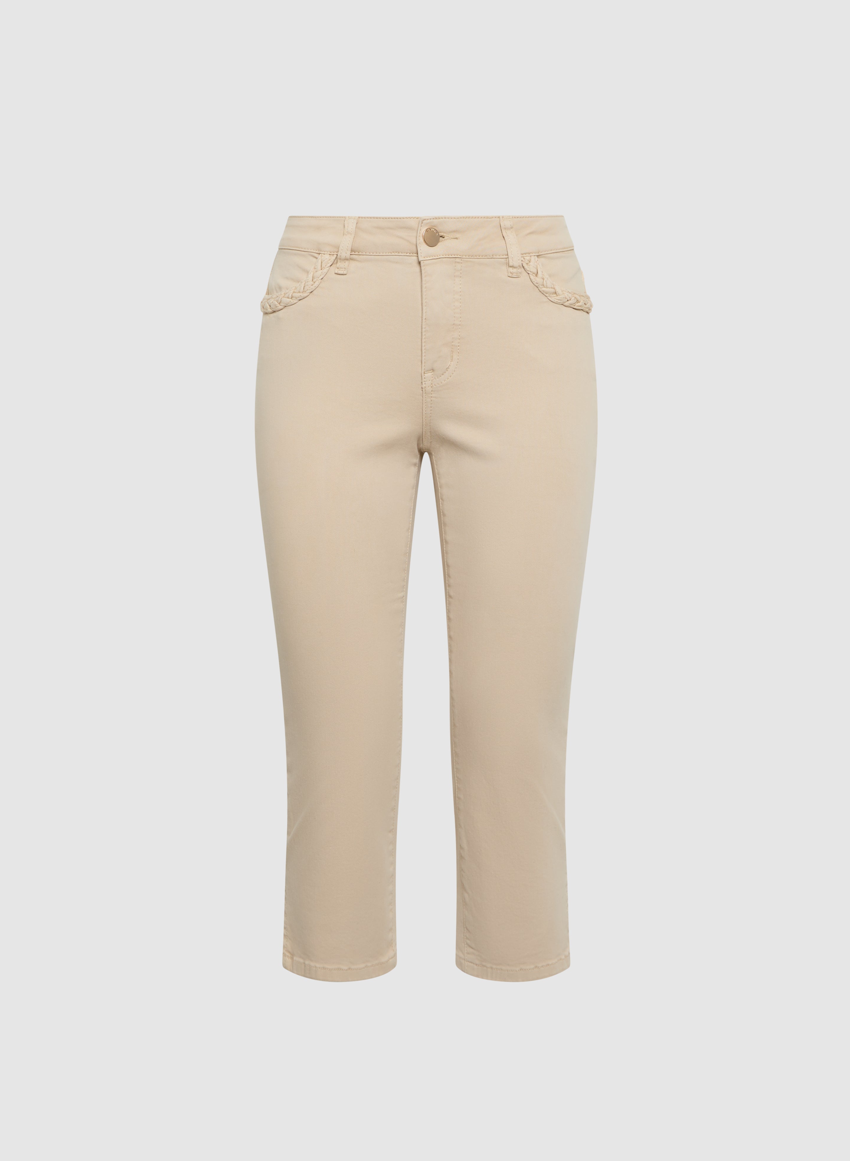 Braided Trim Denim Capris