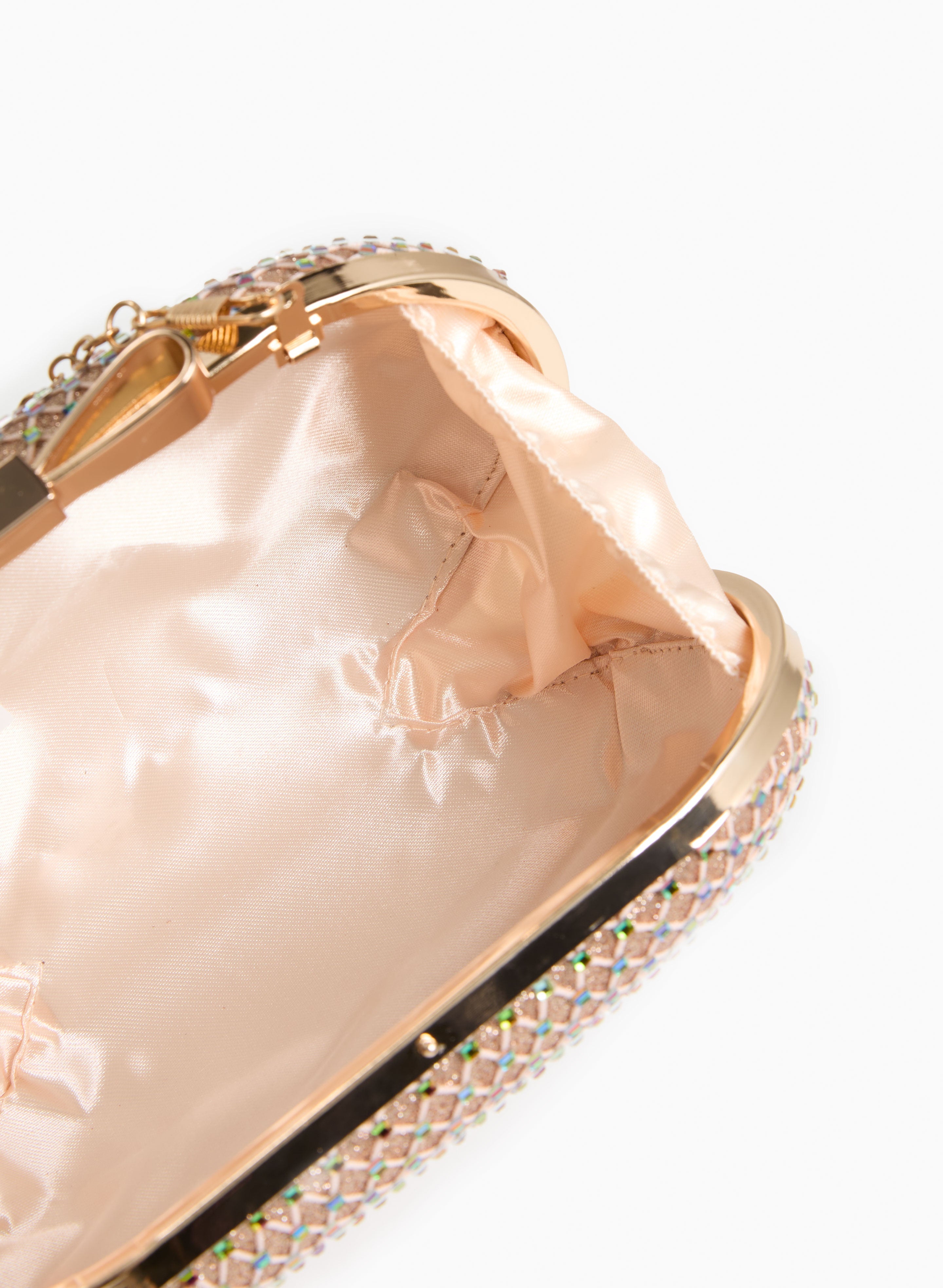 Beaded Mesh Oval Clutch