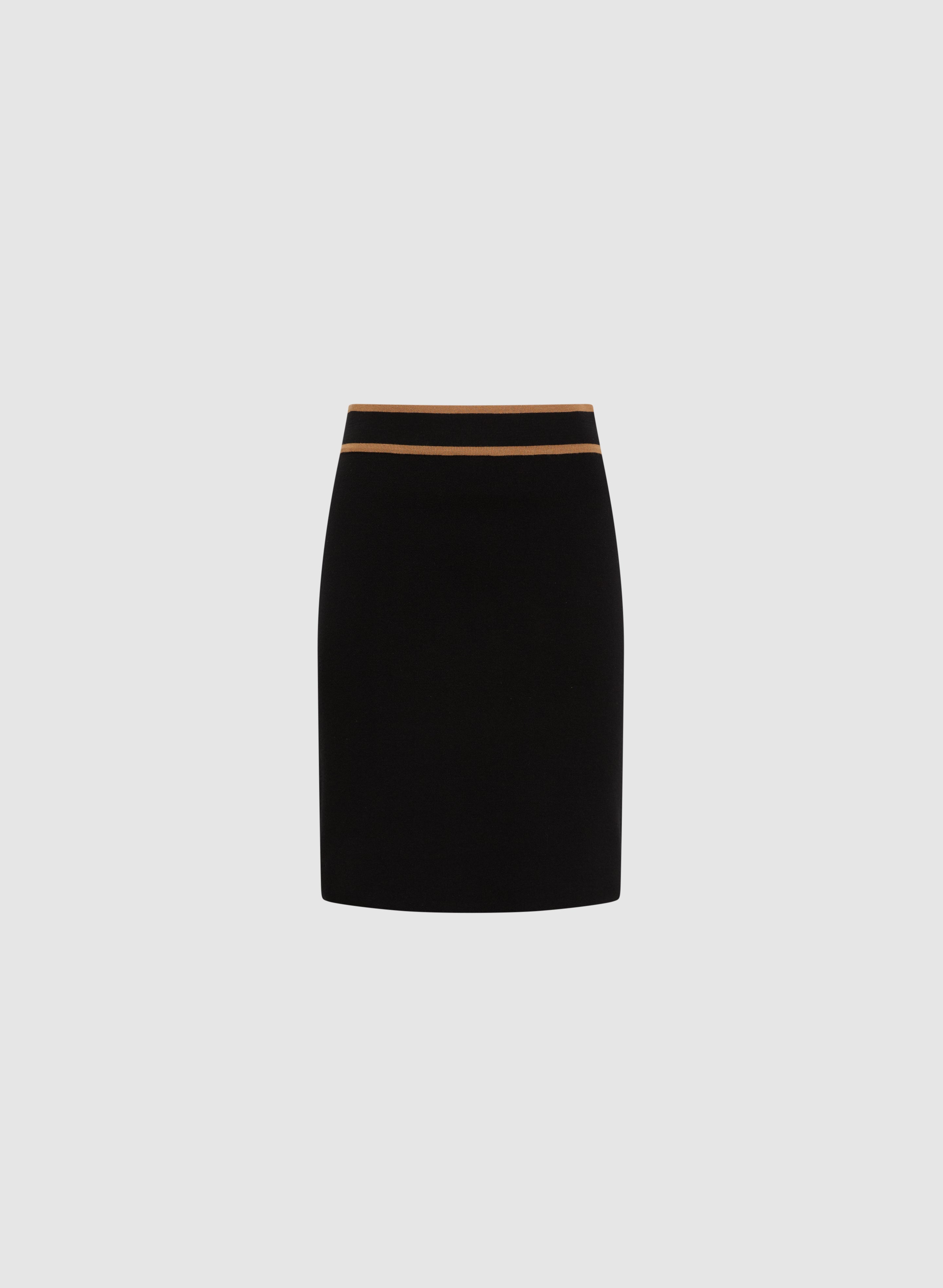 Contrast Trim Pencil Skirt