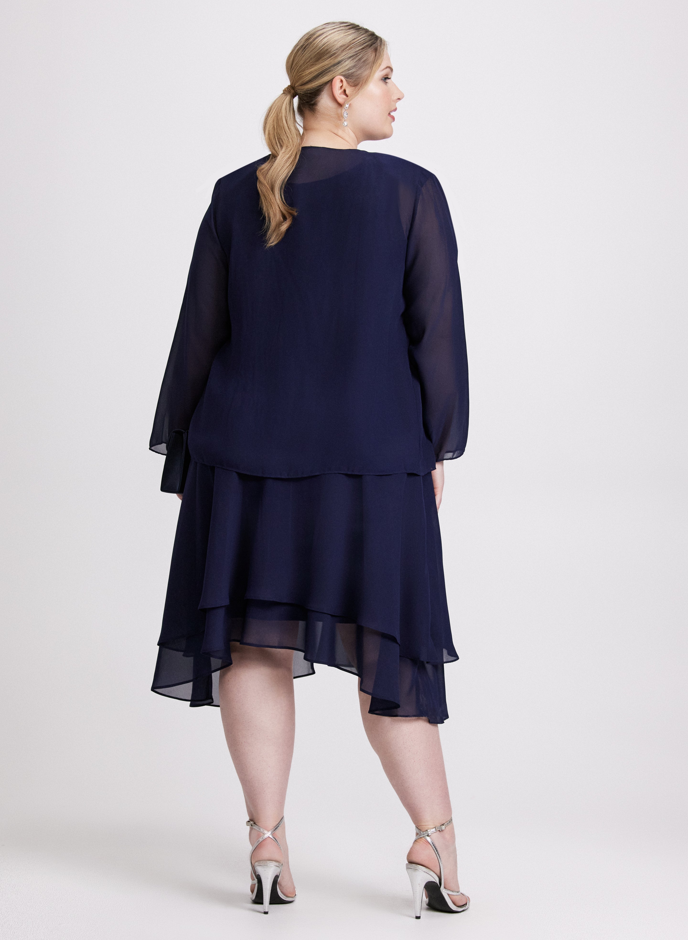 Chiffon Midi Dress & Jacket Set