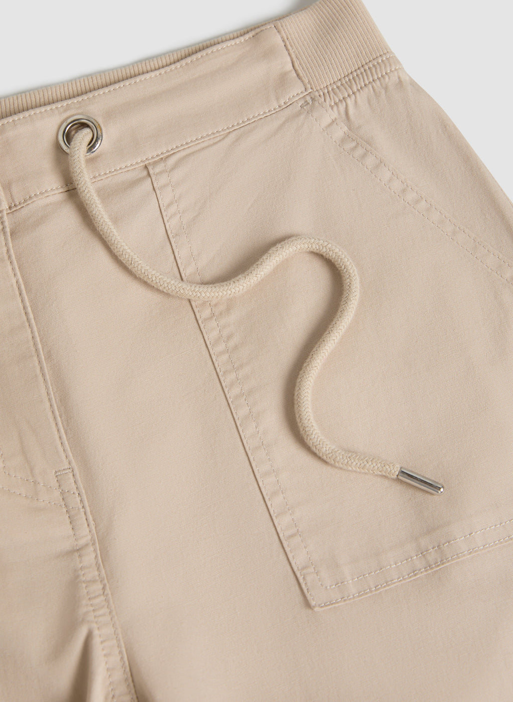 Cotton Drawstring Waist Cargo Capris