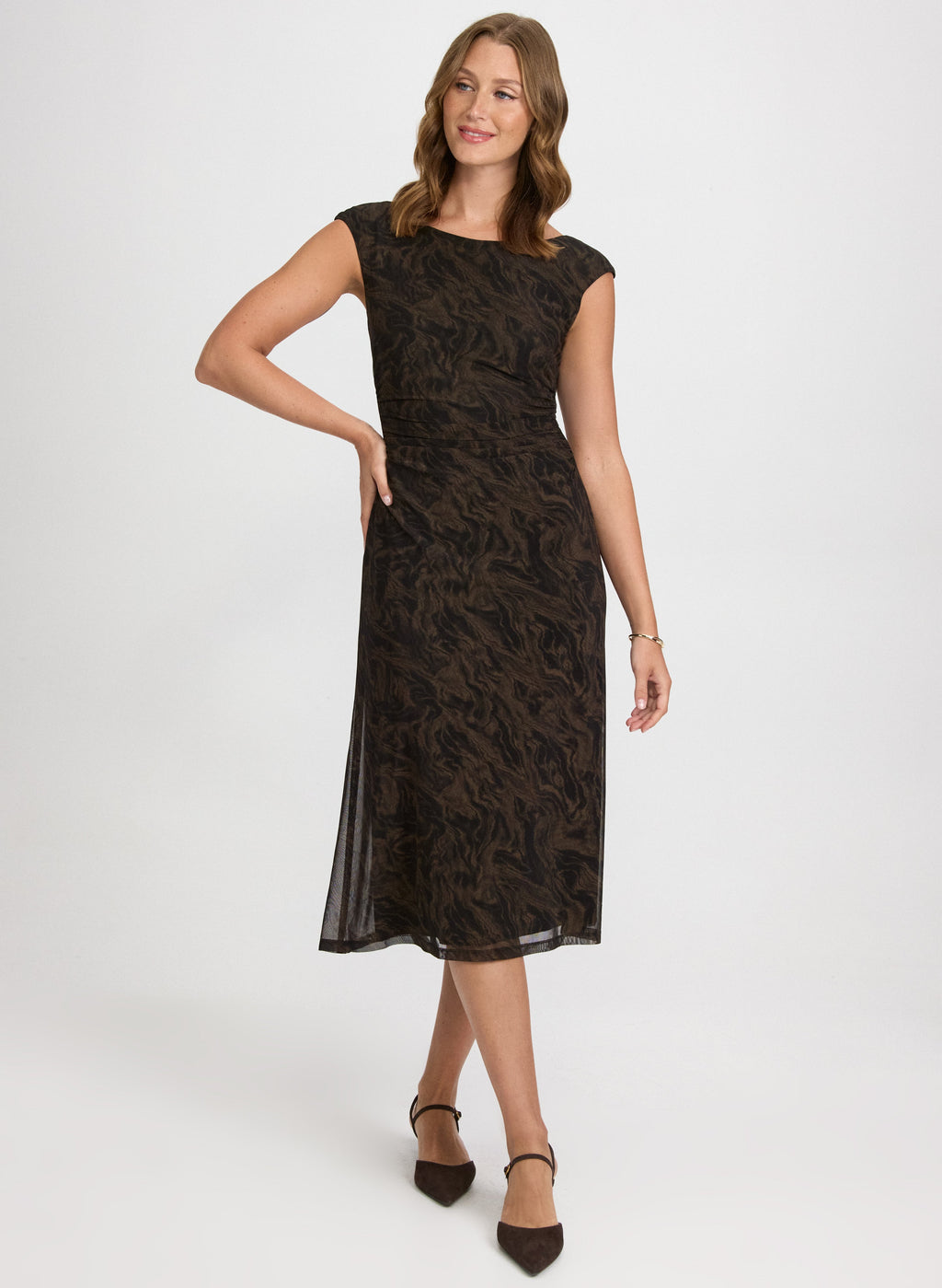 Boat Neck Midi Dress