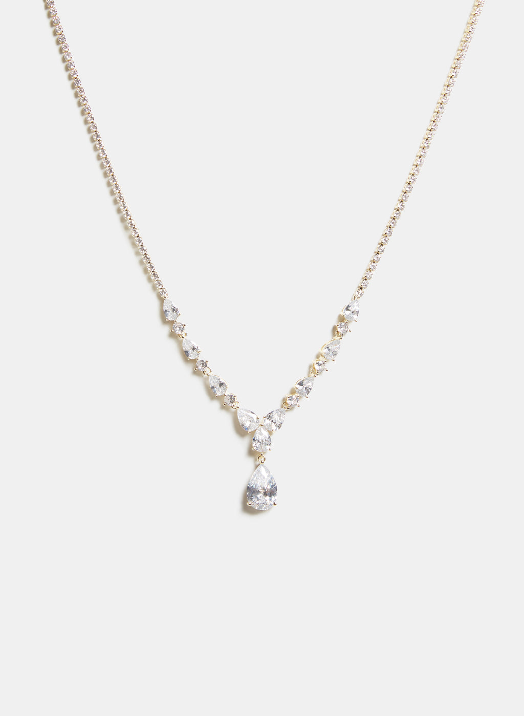 Crystal Teardrop Pendant Necklace