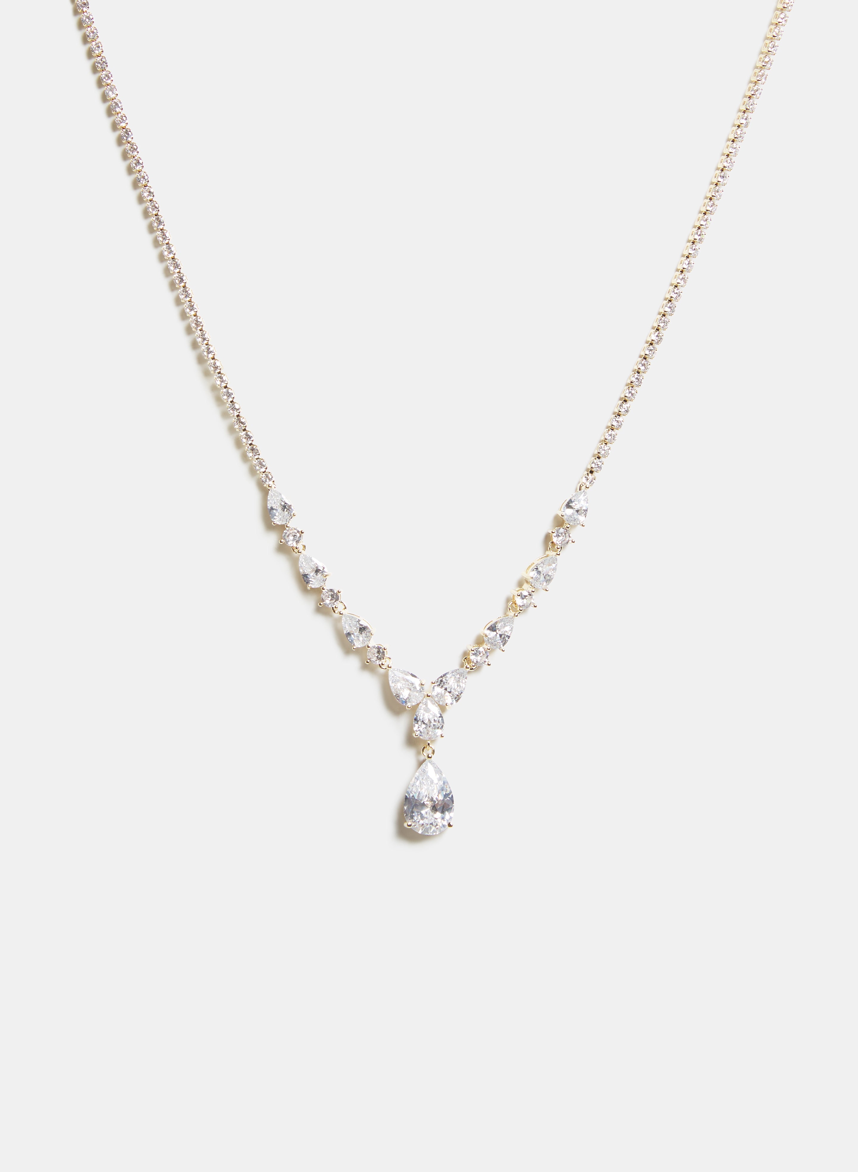 Crystal Teardrop Pendant Necklace