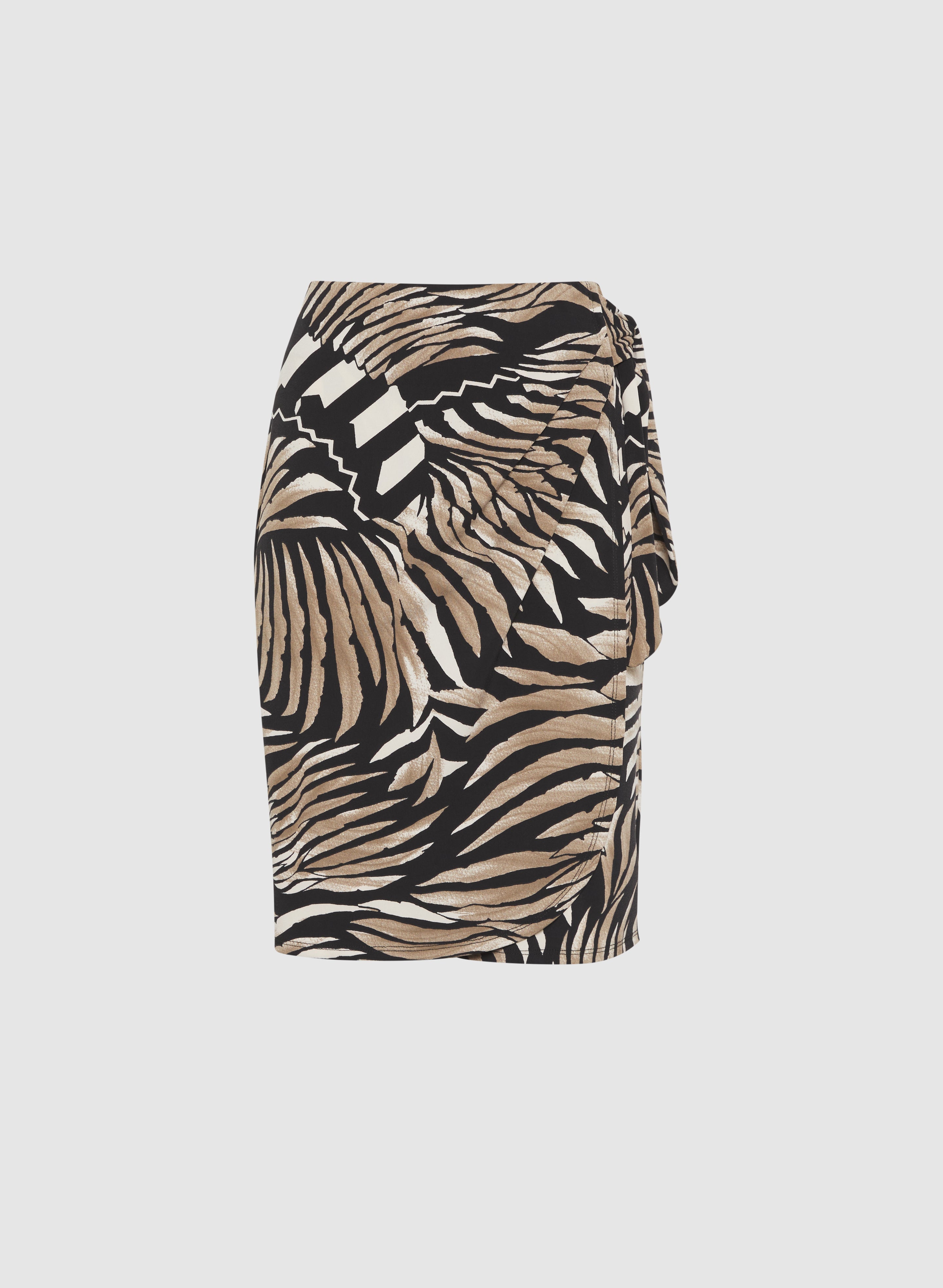 Abstract Print Pencil Skirt