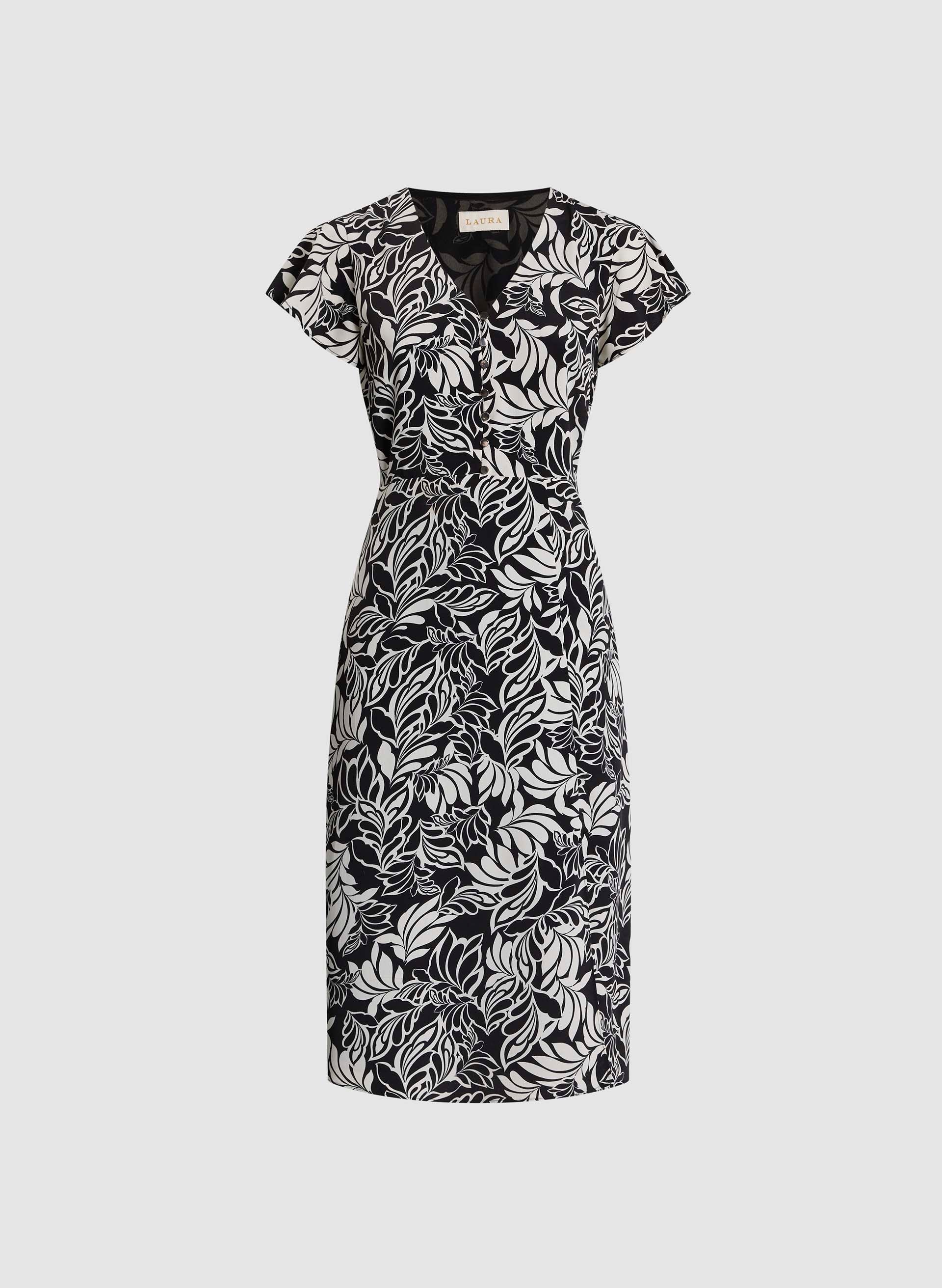 Crepe Flare Dress With Pockets