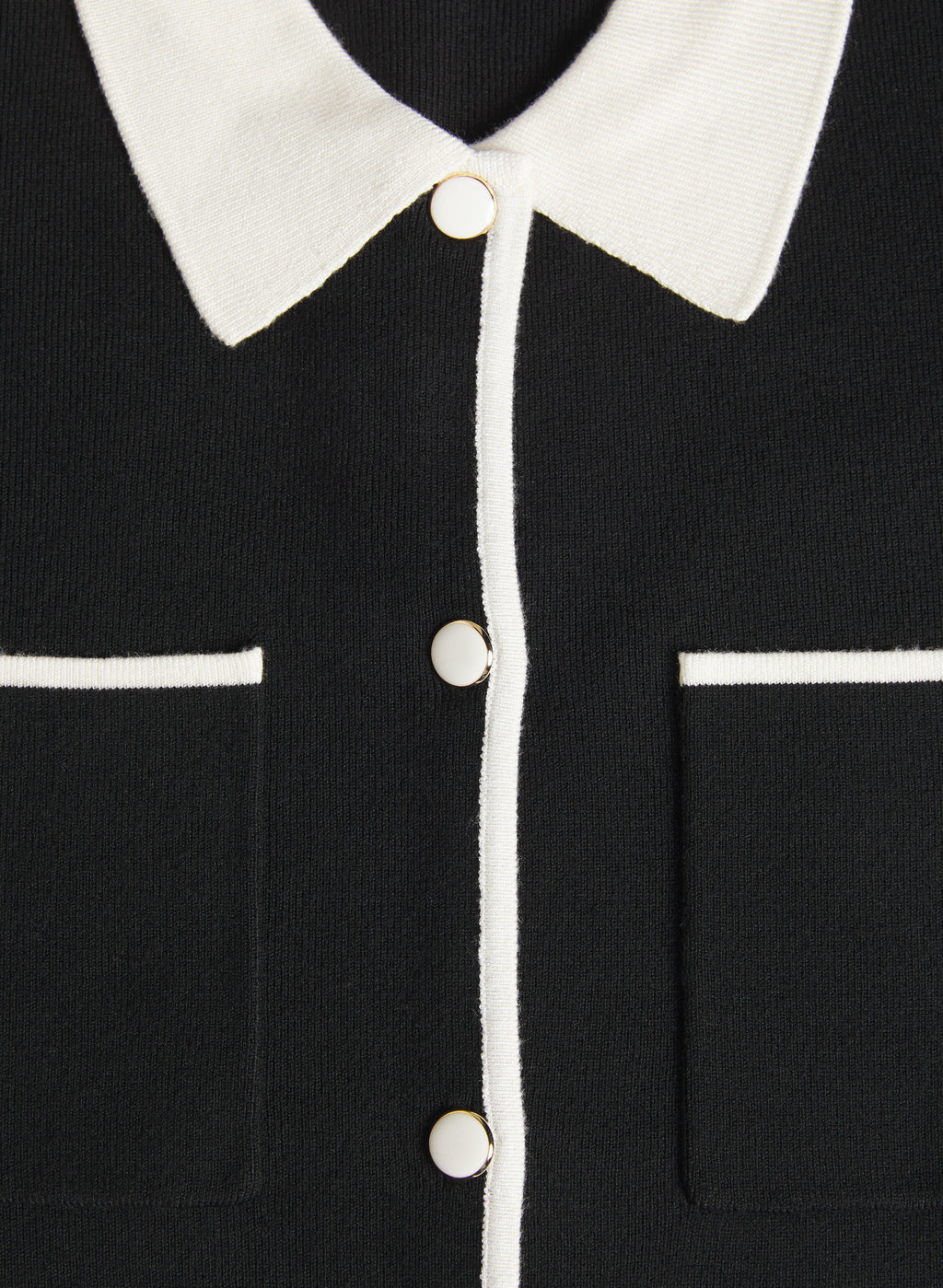 Contrast Knit Polo Top