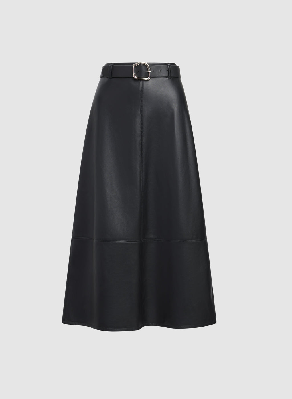 Belted Vegan Leather Skirt