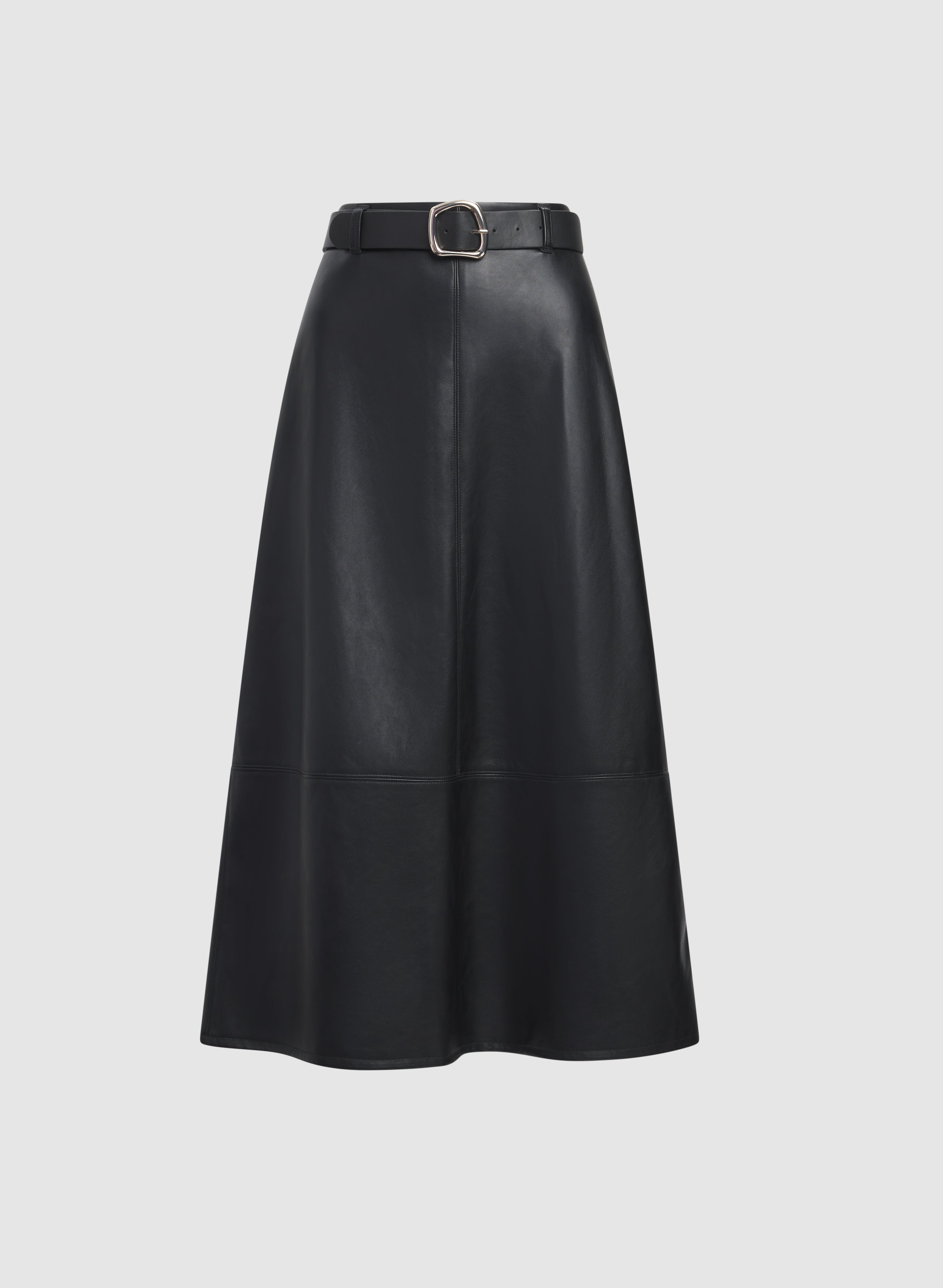Belted Vegan Leather Skirt