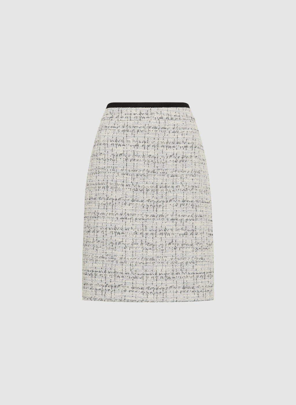 Contrast Trim Tweed Pencil Skirt