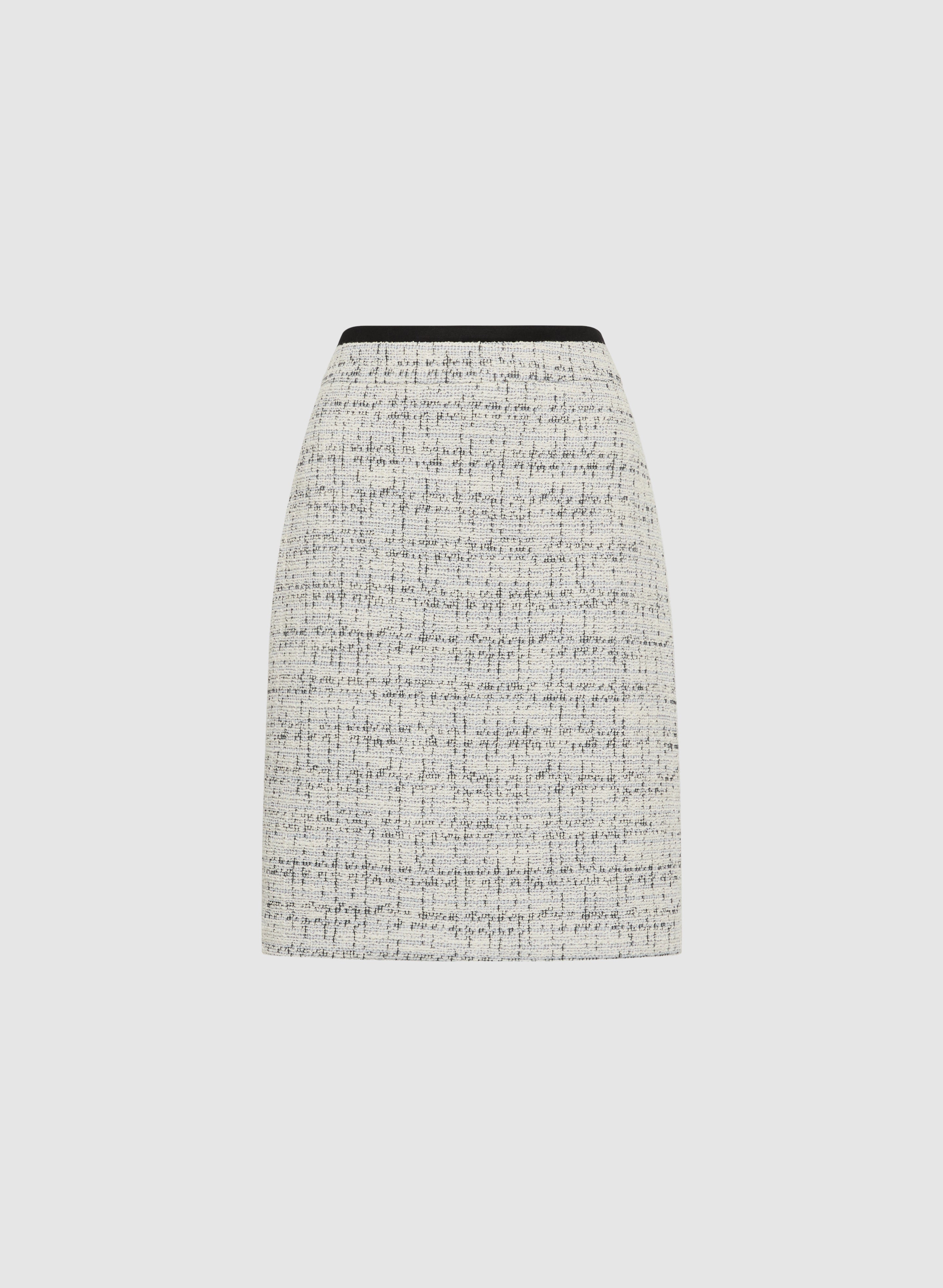 Contrast Trim Tweed Pencil Skirt