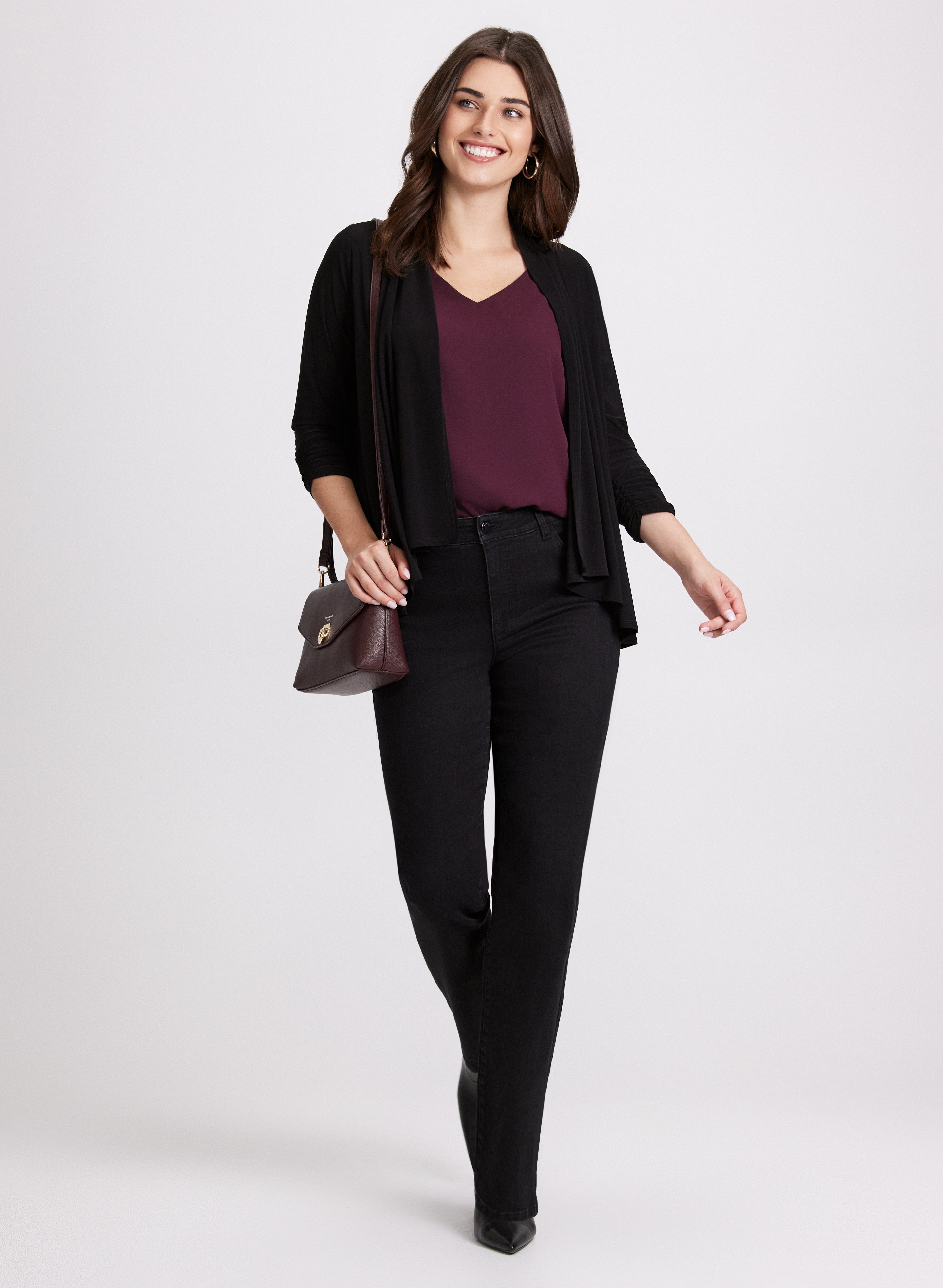 Asymmetric Open Front Cardigan