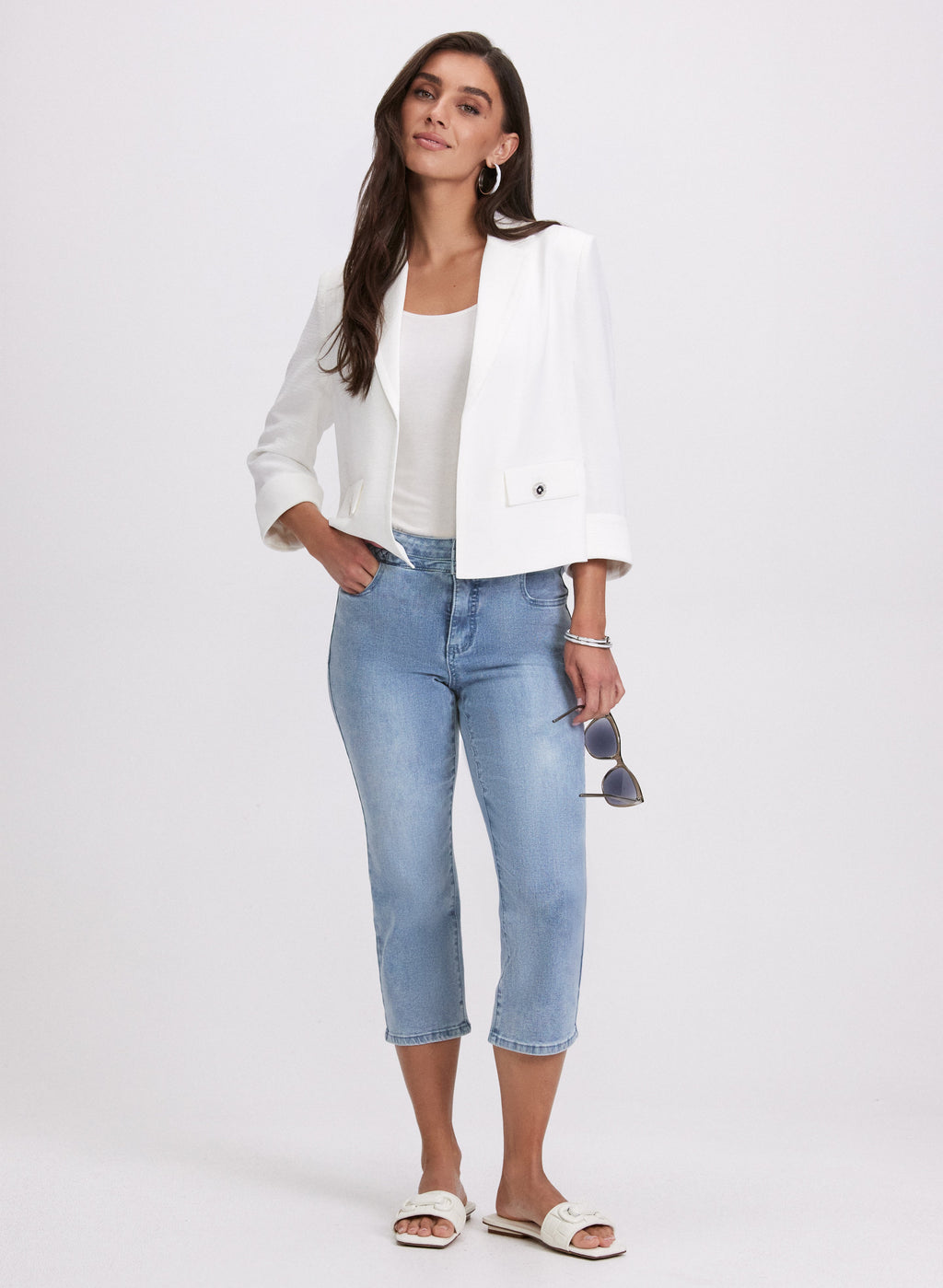 Braided Trim Denim Capris