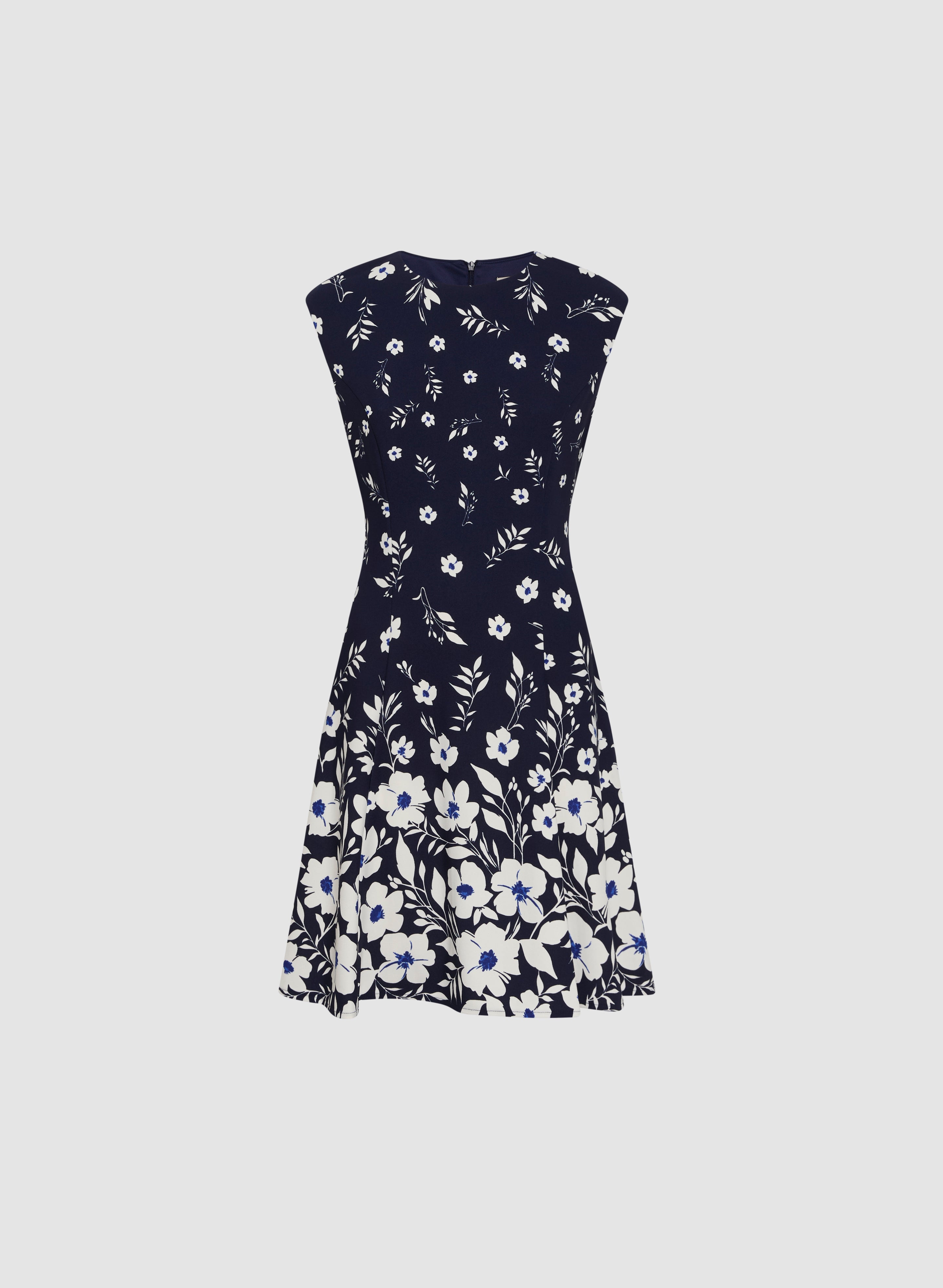 Cascading Floral Print Dress