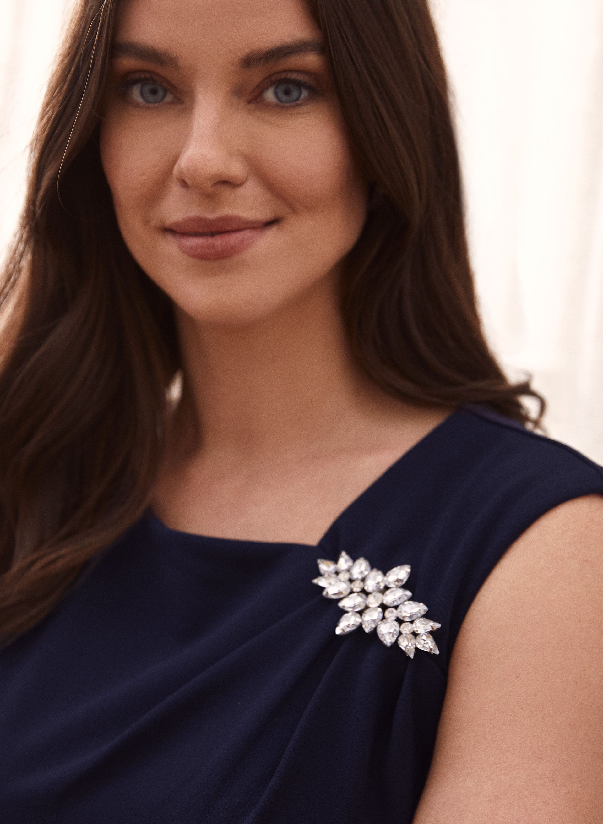 Brooch Detail Sheath Dress