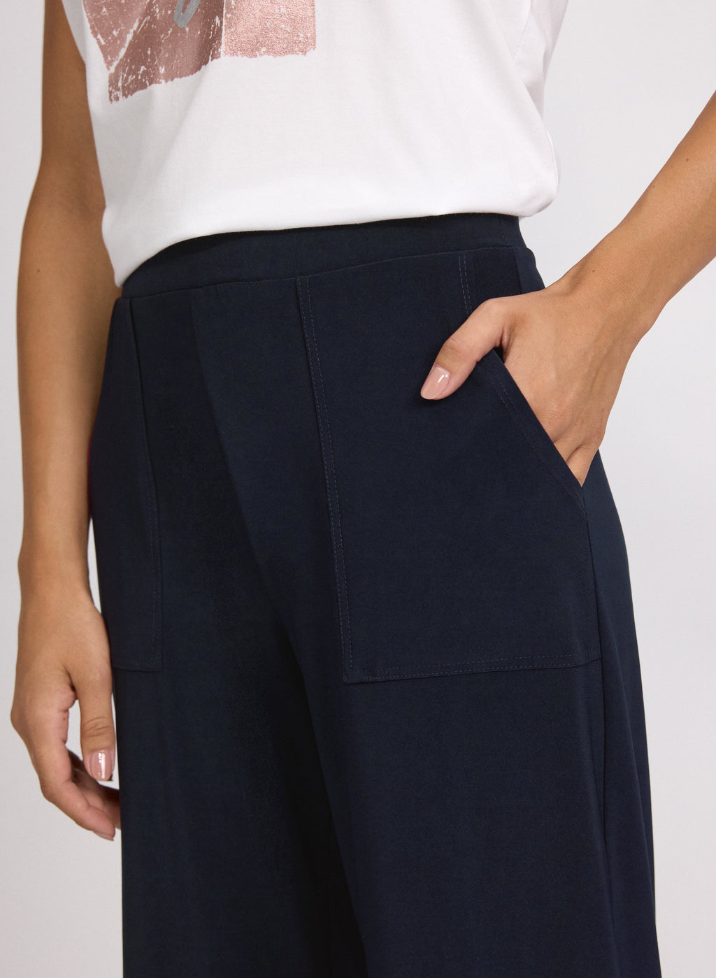 Cropped Pull-On Pants