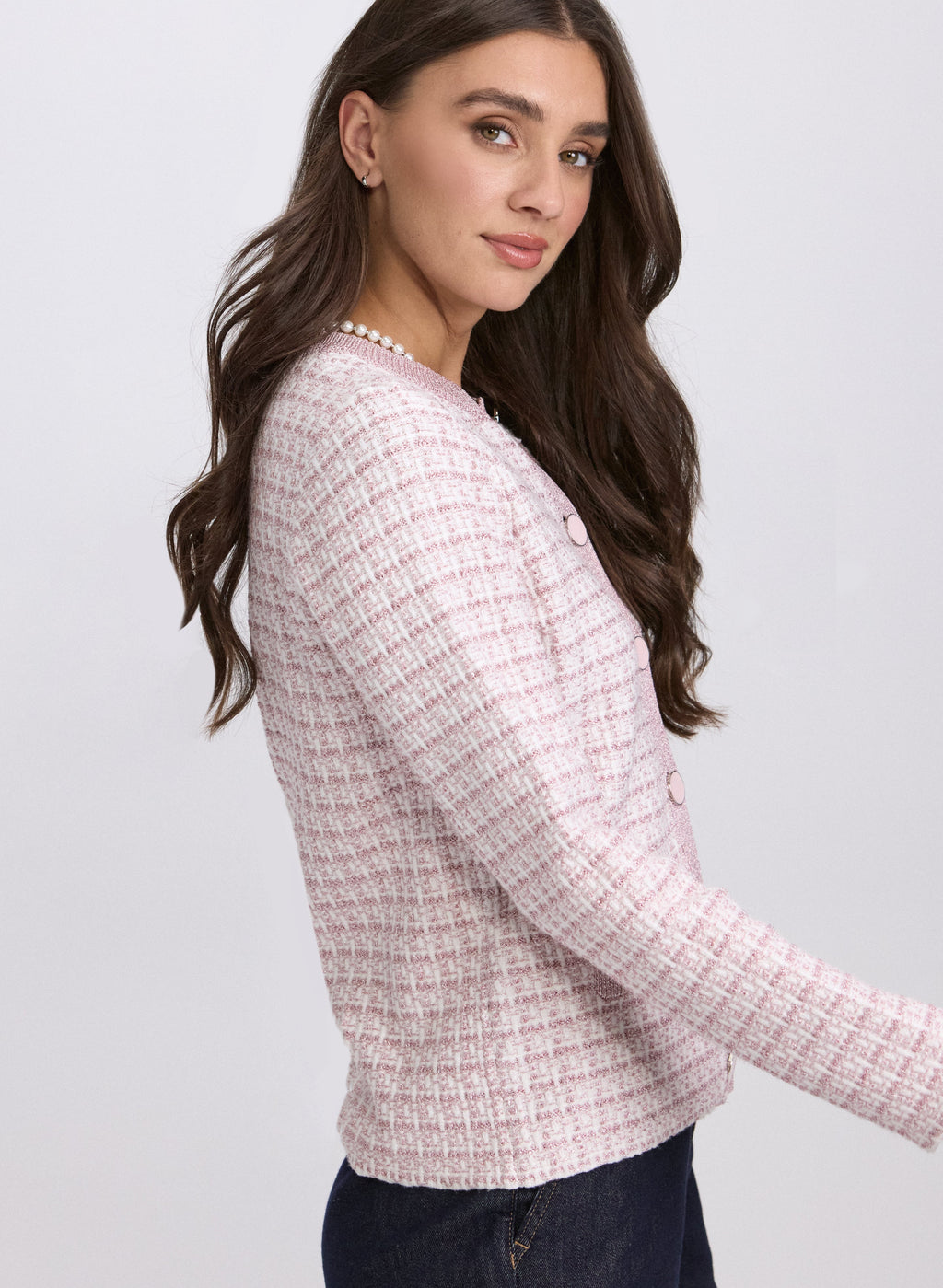 Bouclé Button Cardigan