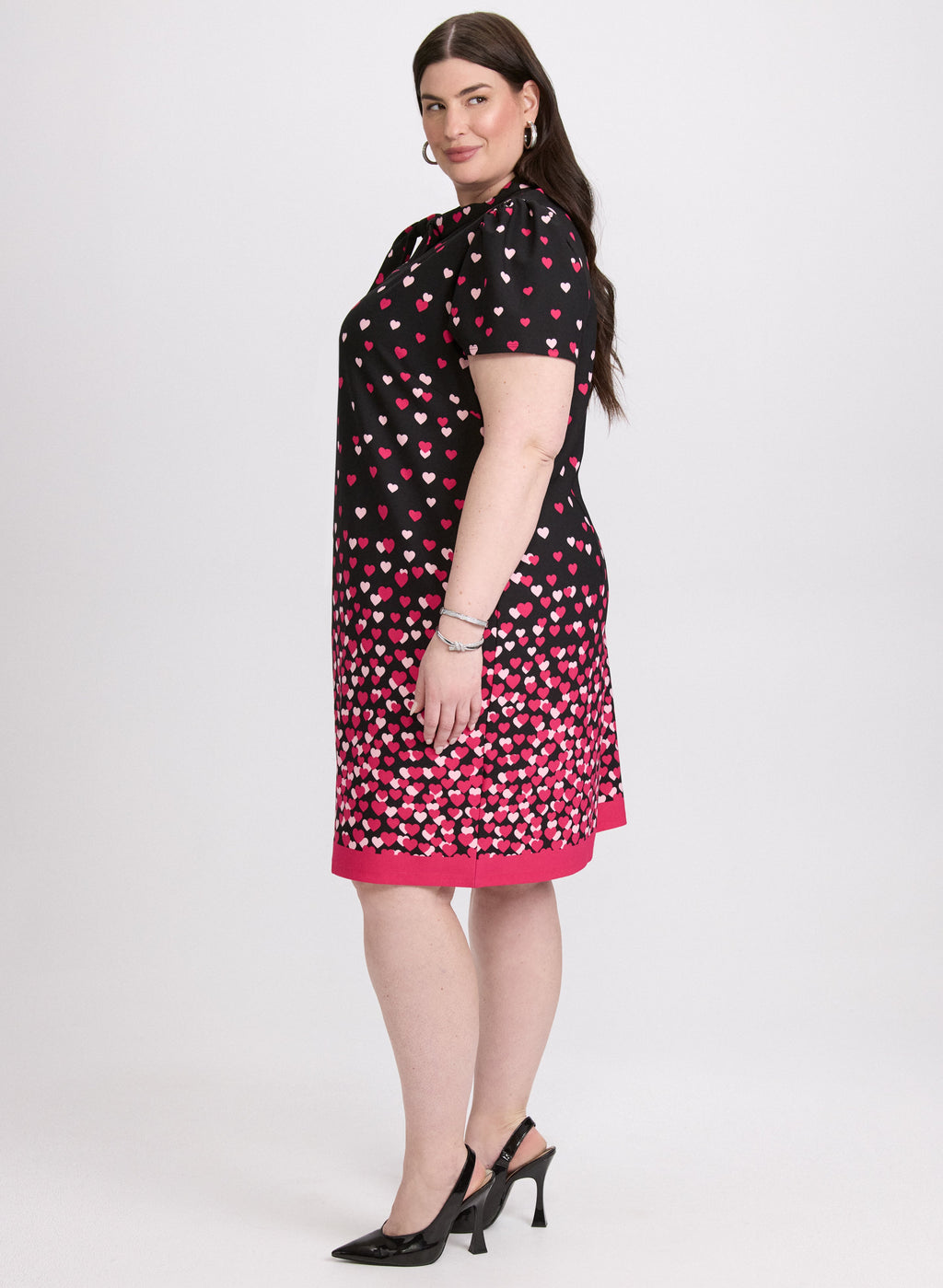 Cascade Heart Print Dress