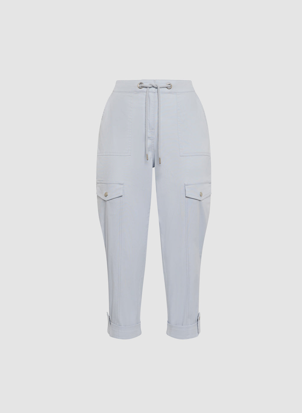 Cotton Drawstring Waist Cargo Capris