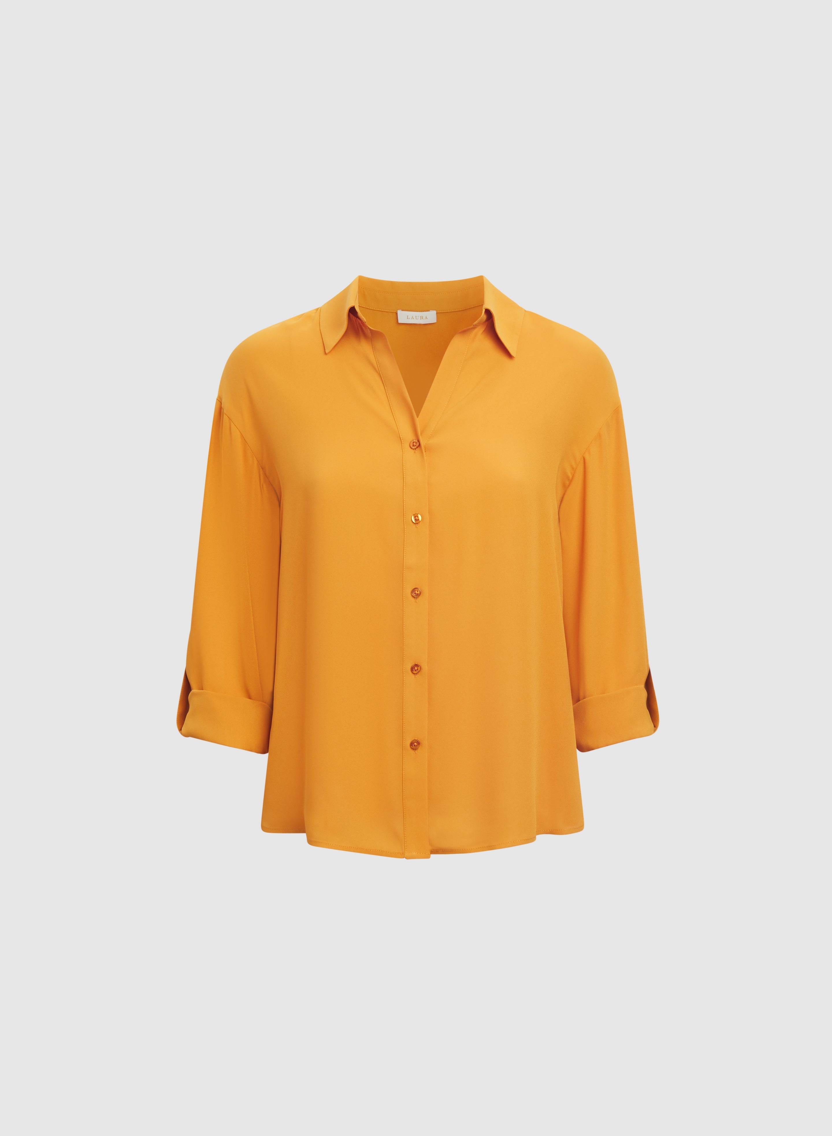 Crepe Button-Down Blouse